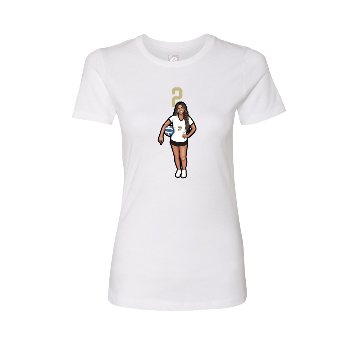 Fitted Women's Tee — Number Top in White
