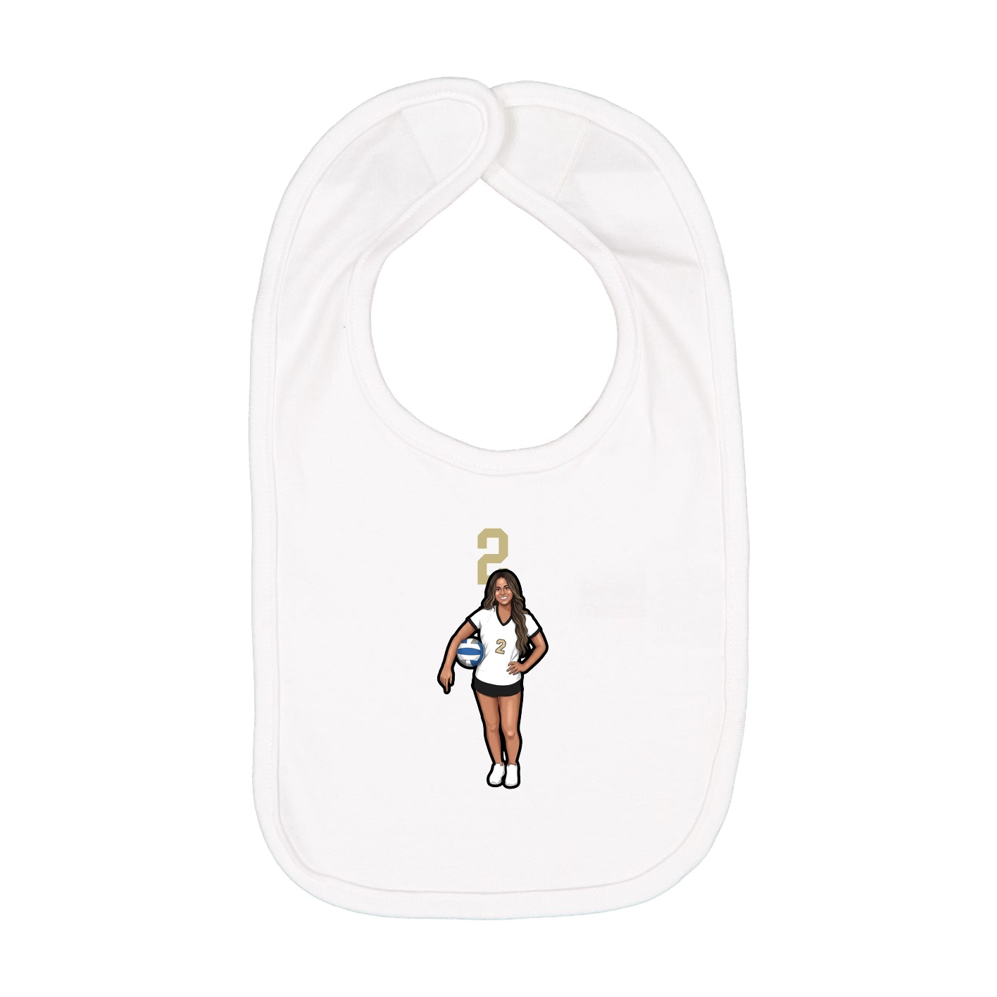 Infant Bib — Number Top in White