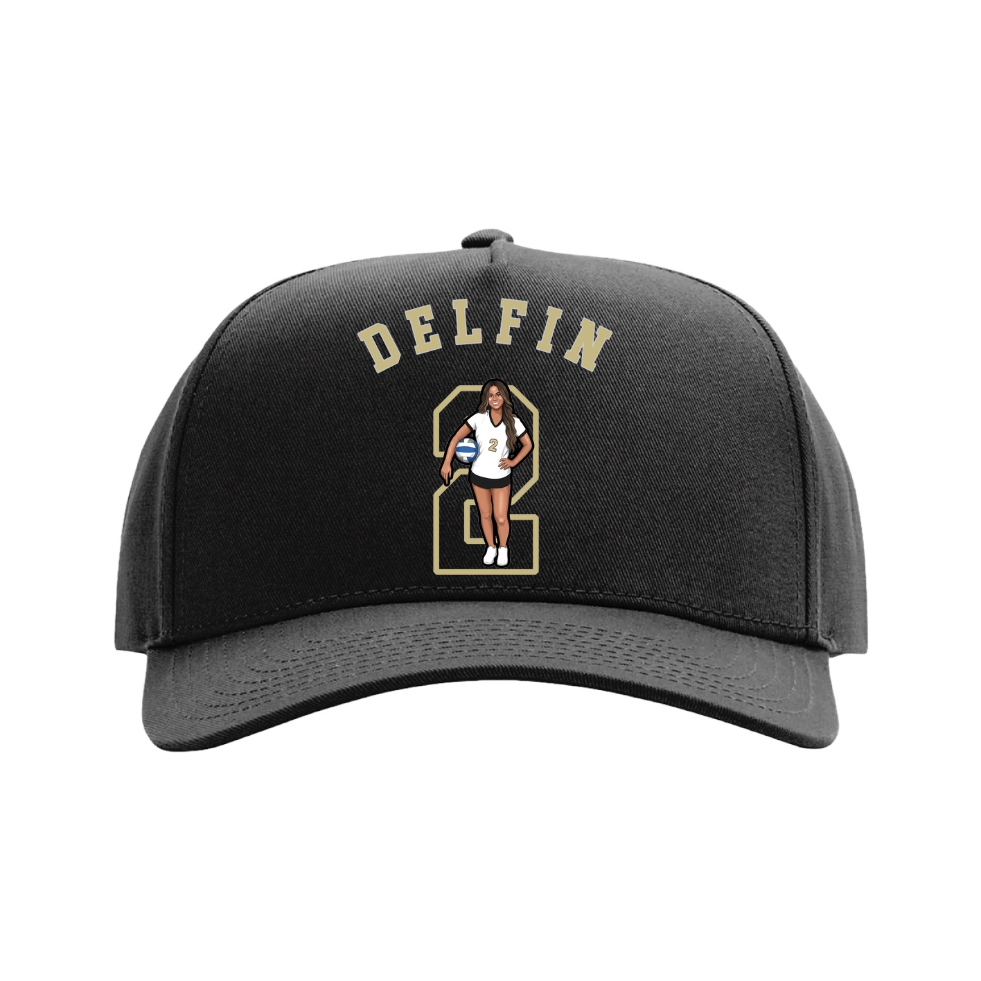 Full Fabric Five-Panel Champ Cap — Shirsey Arch in Black