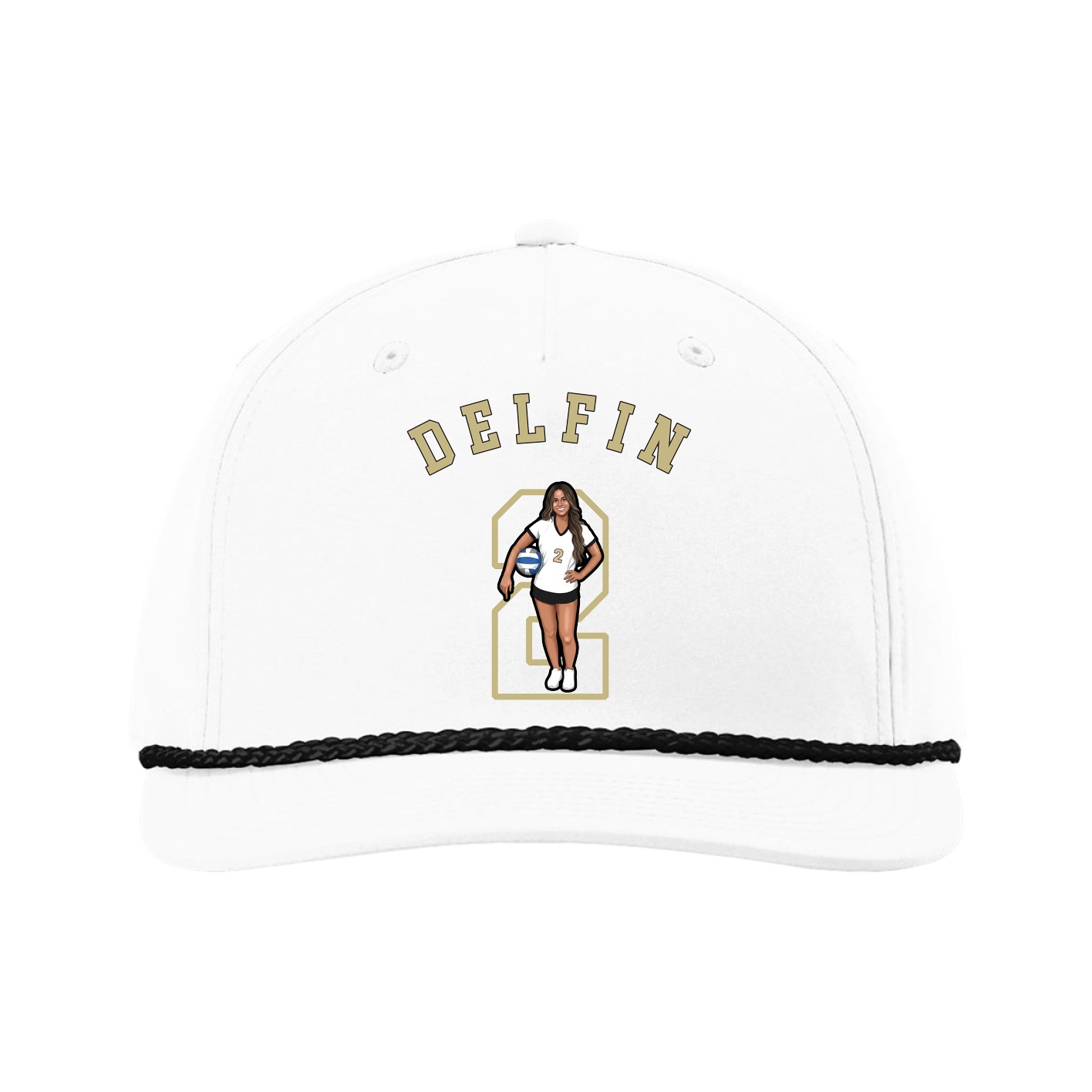 Five-Panel Classic Rope Cap — Shirsey Arch in White