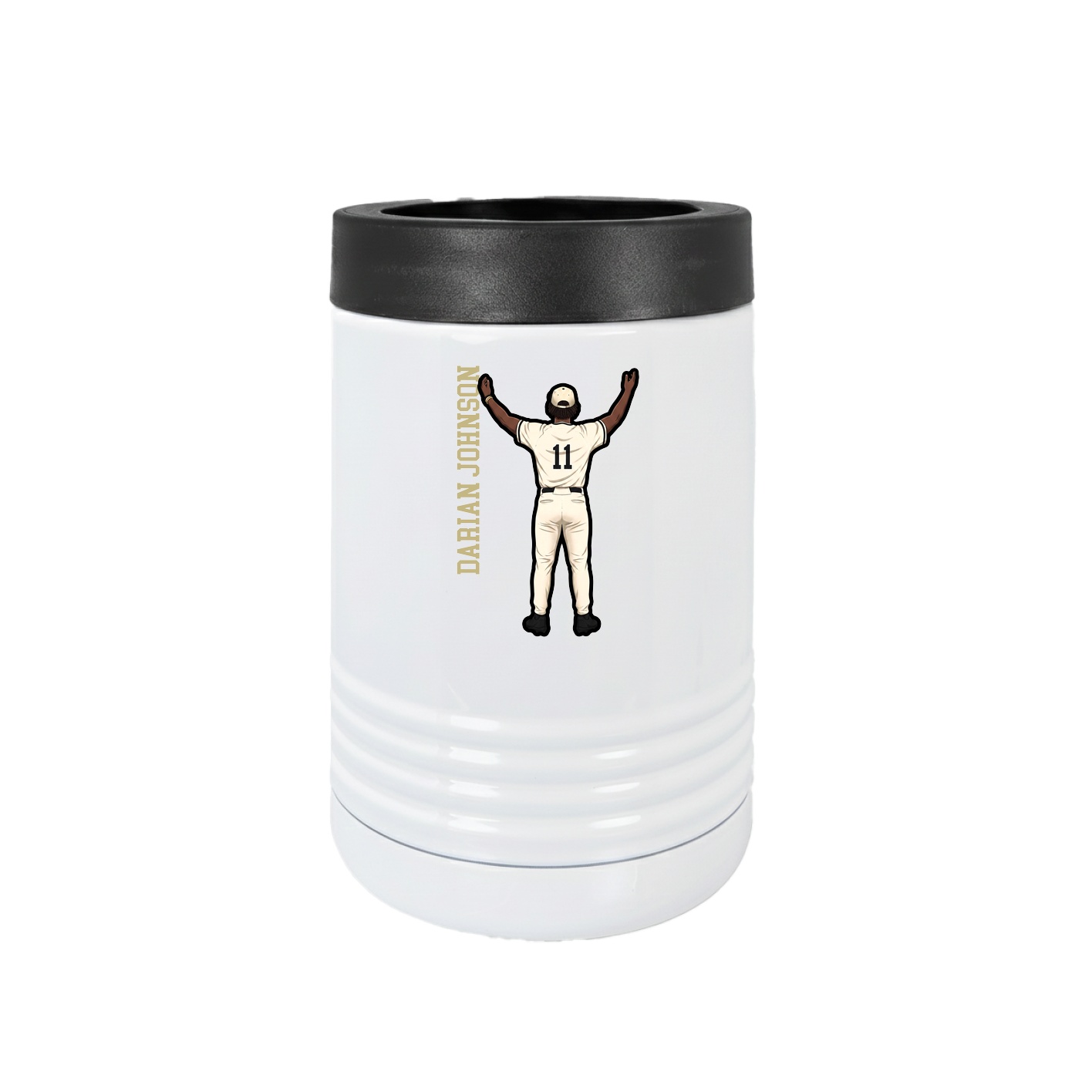 Beverage Holder — Name Vertical in White