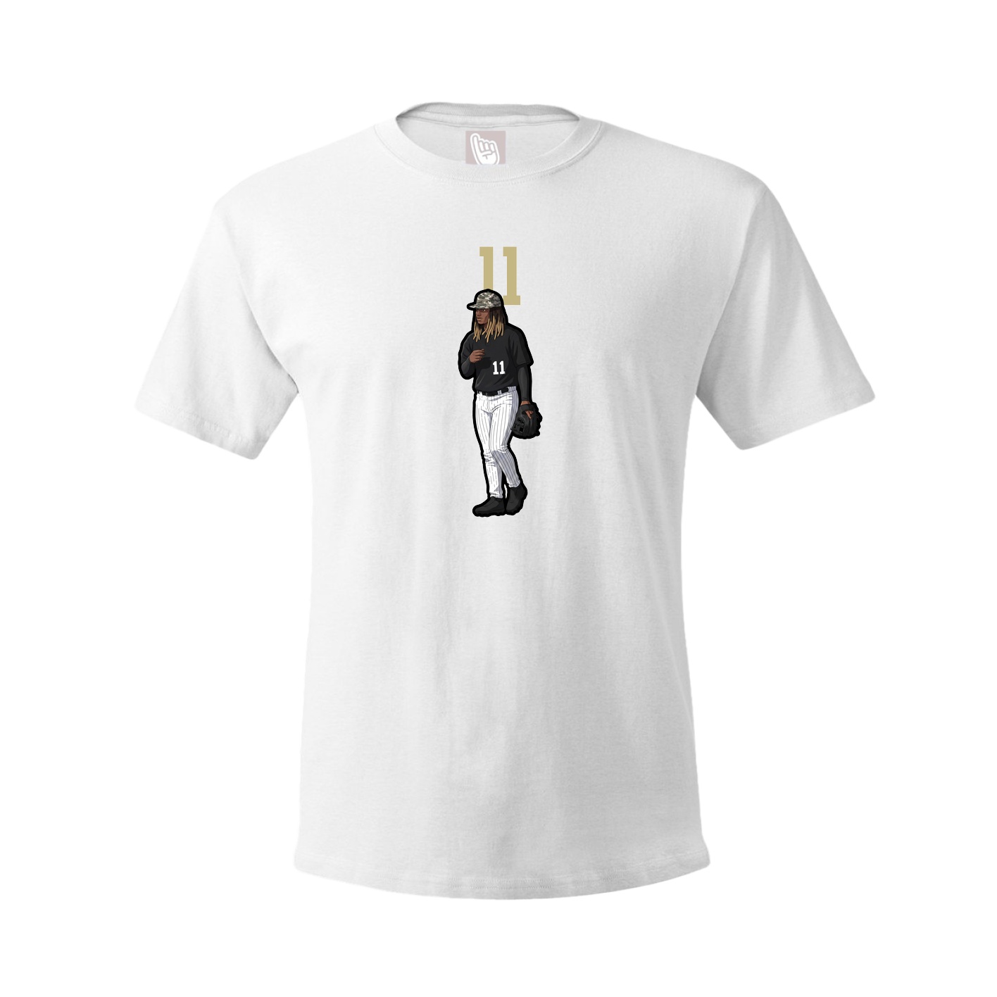 Youth Tee — Number Top in White