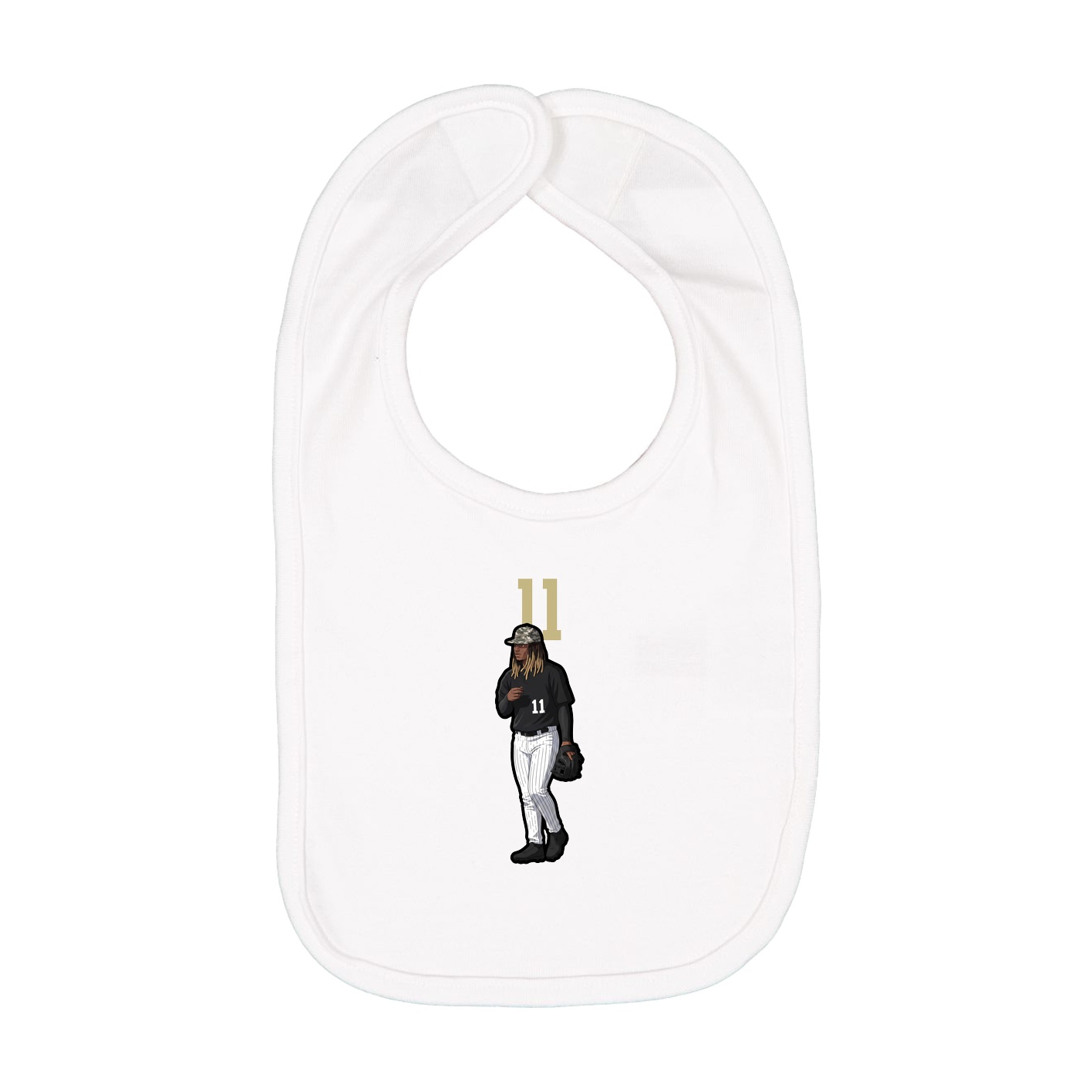 Infant Bib — Number Top in White