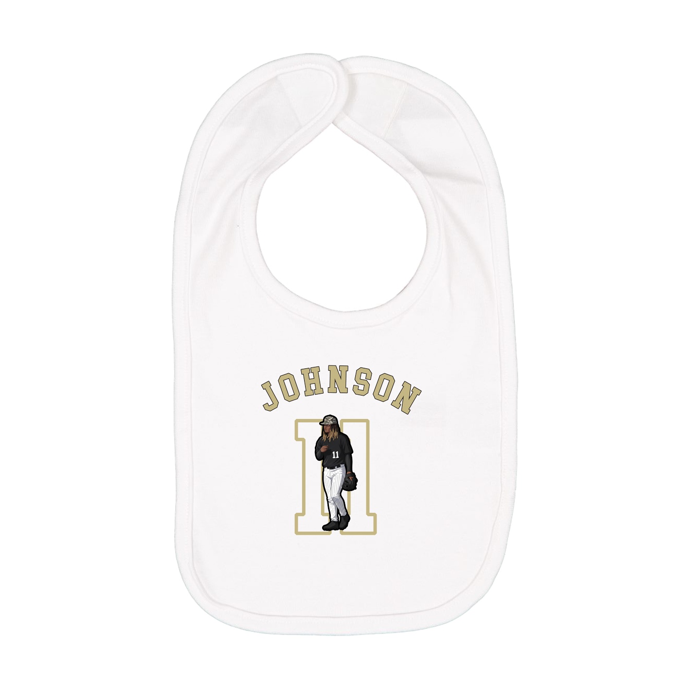 Infant Bib — Shirsey Arch in White