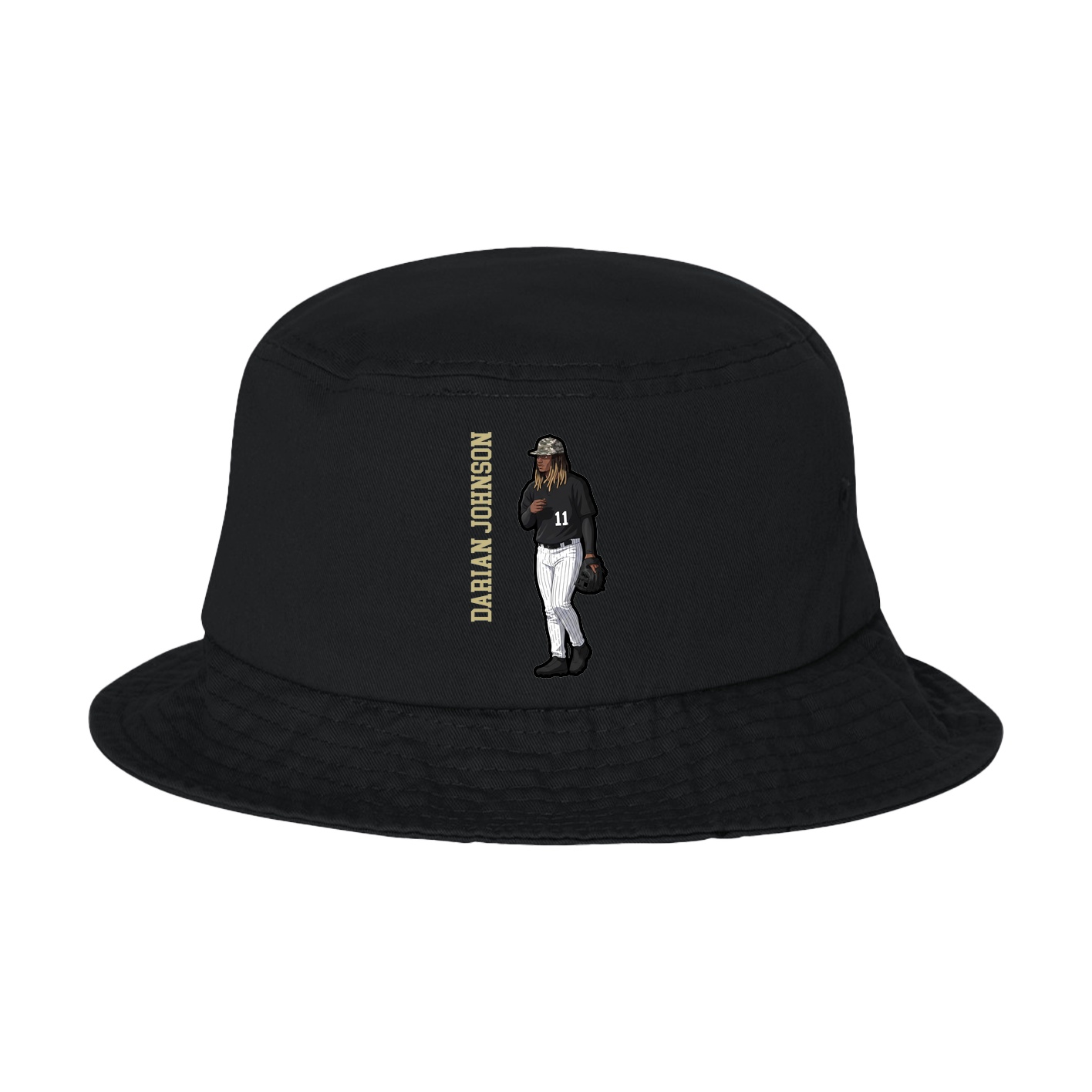 Bucket Cap — Name Vertical in Black