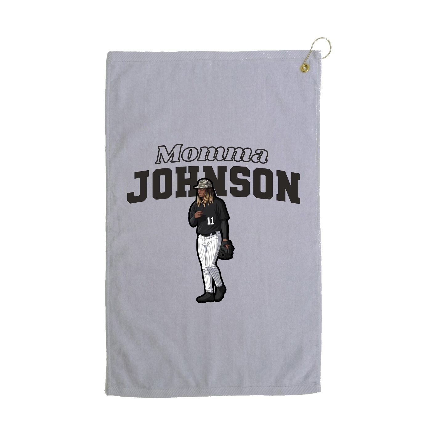 Golf Towel — Mothers Day Block in Grey