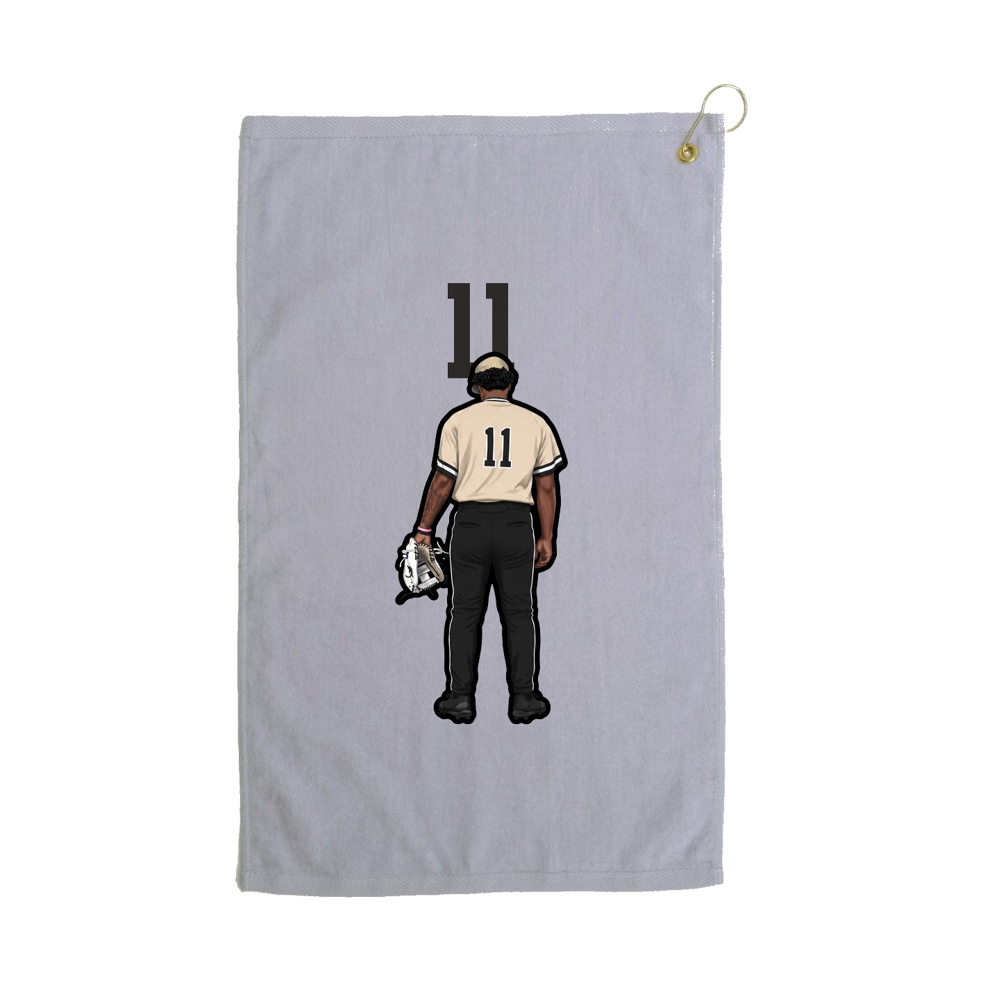 Golf Towel — Number Top in Grey