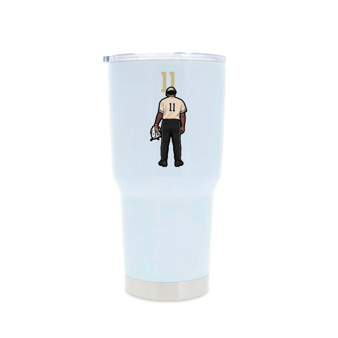 30oz Stainless Steel Tumbler — Number Top in White