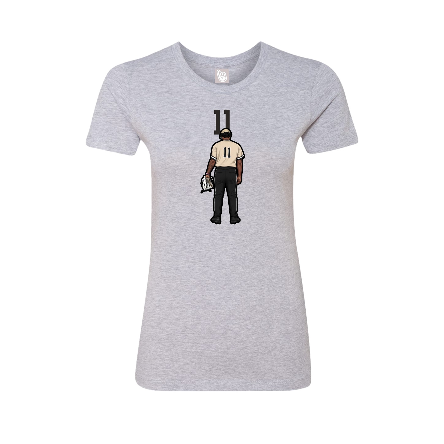 Fitted Women's Tee — Number Top in Grey