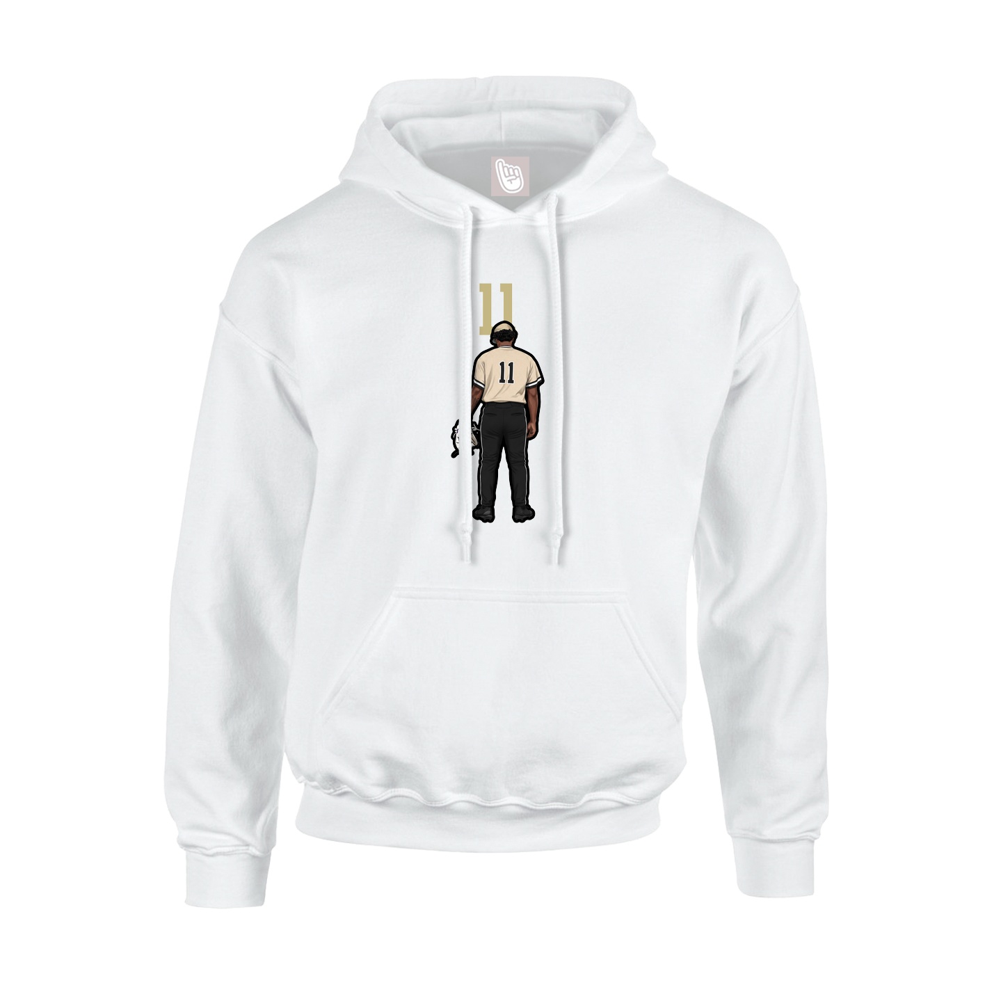 Hoodie — Number Top in White
