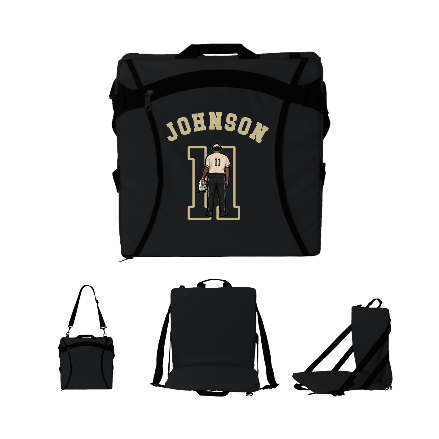 Folding Stadium Seat — Shirsey Arch in Black