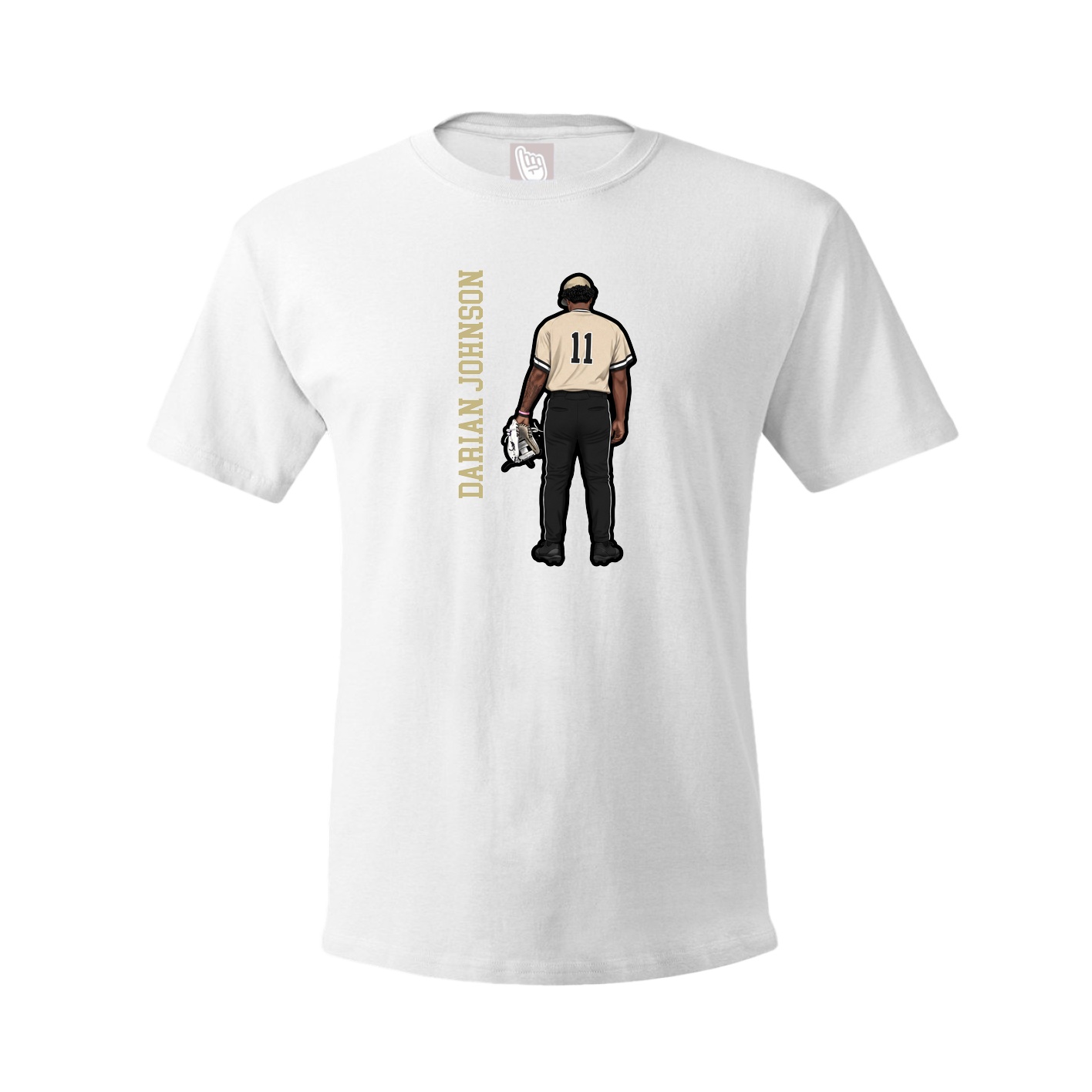 Tee — Name Vertical in White