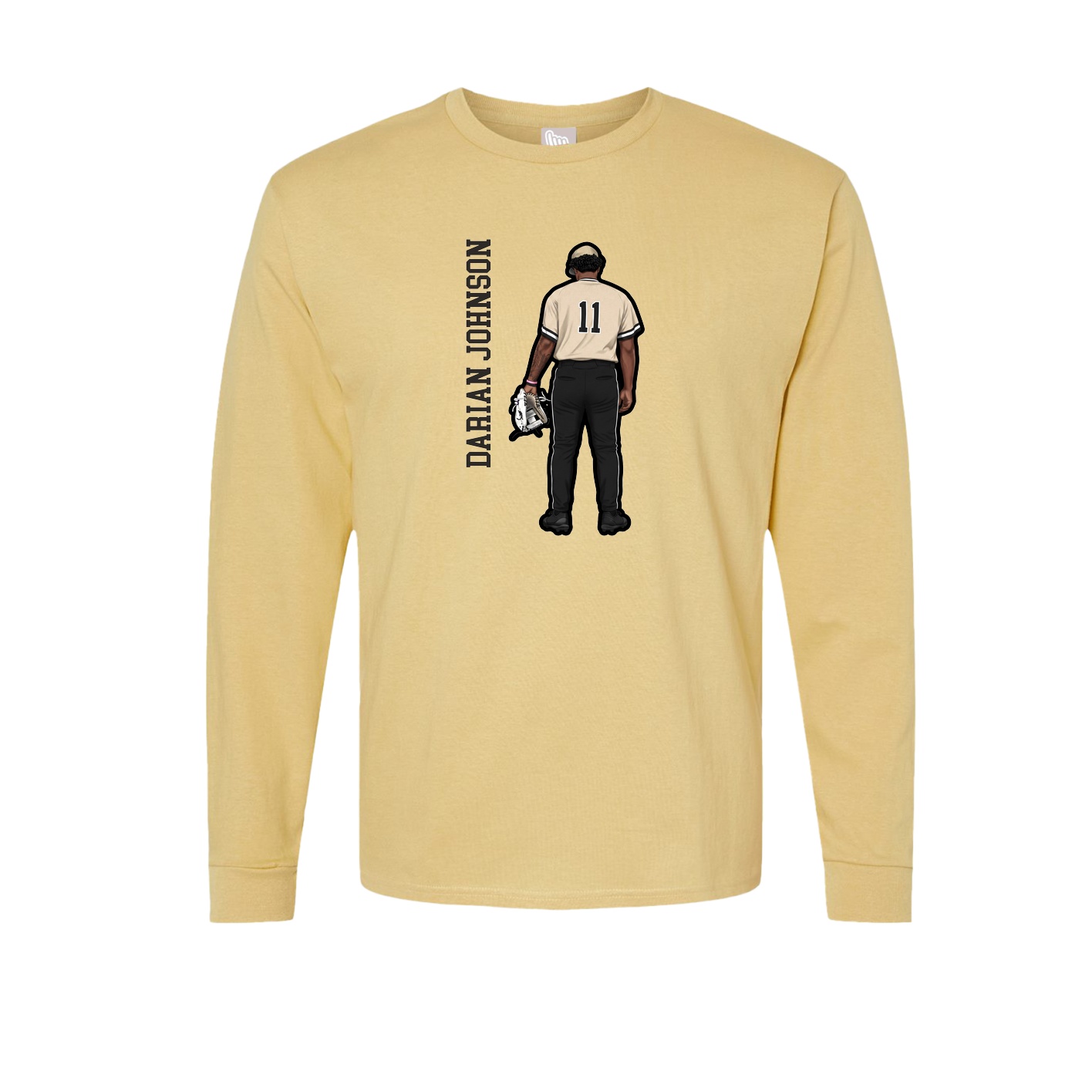 Long Sleeve Tee — Name Vertical in Vegas Gold