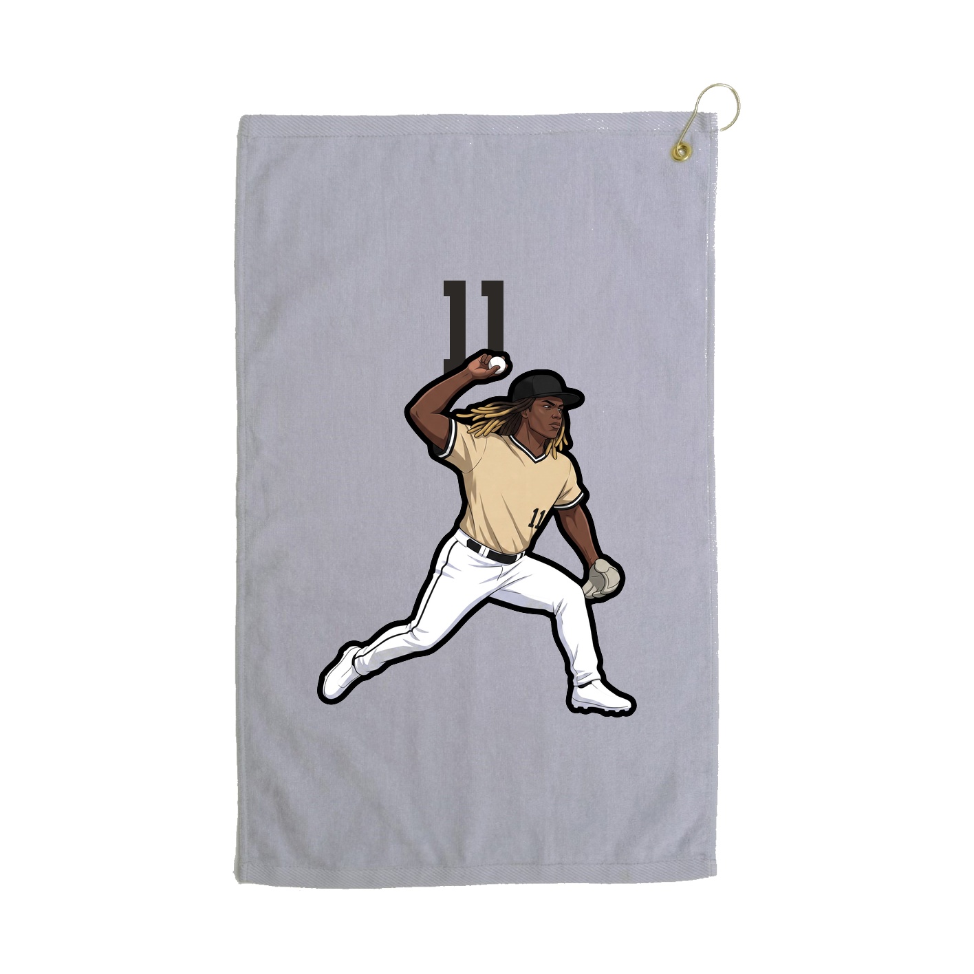 Golf Towel — Number Top in Grey