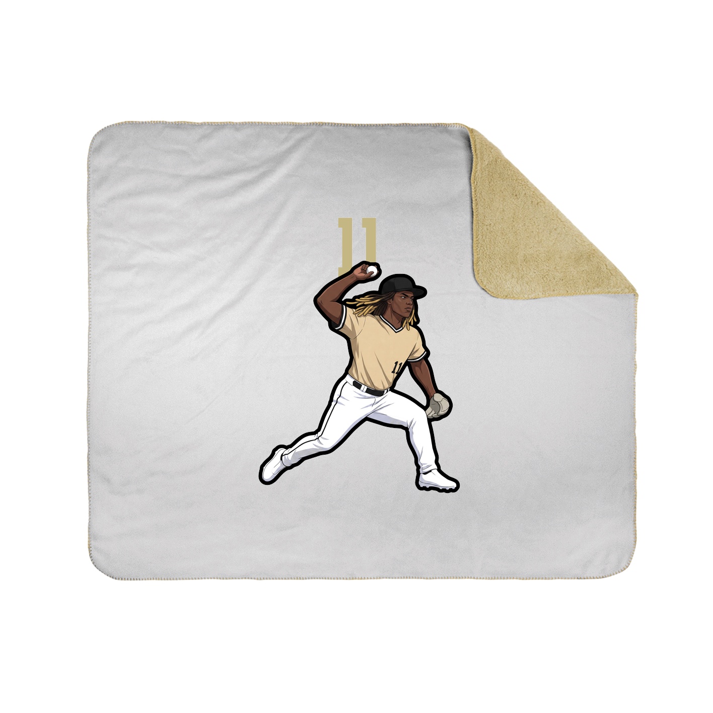 Throw Blanket — Number Top in White