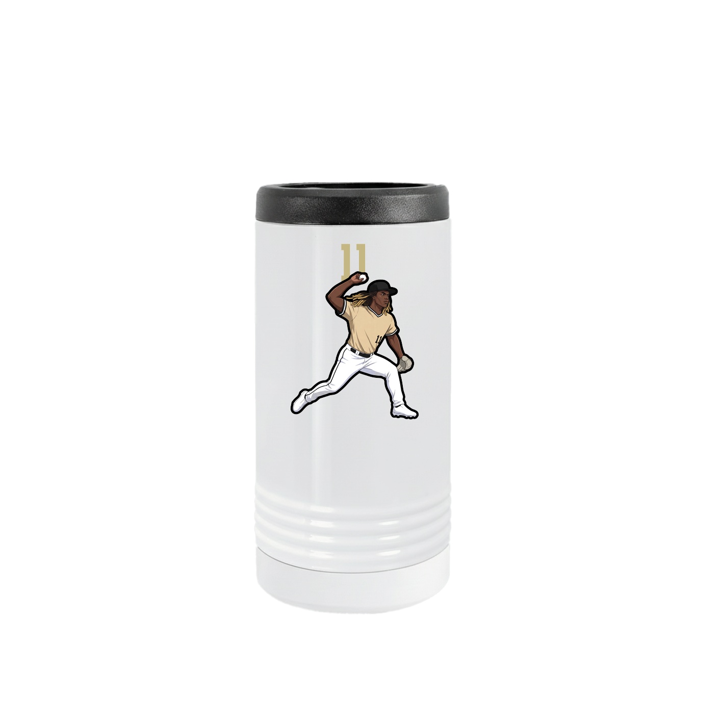 Slim Beverage Holder — Number Top in White