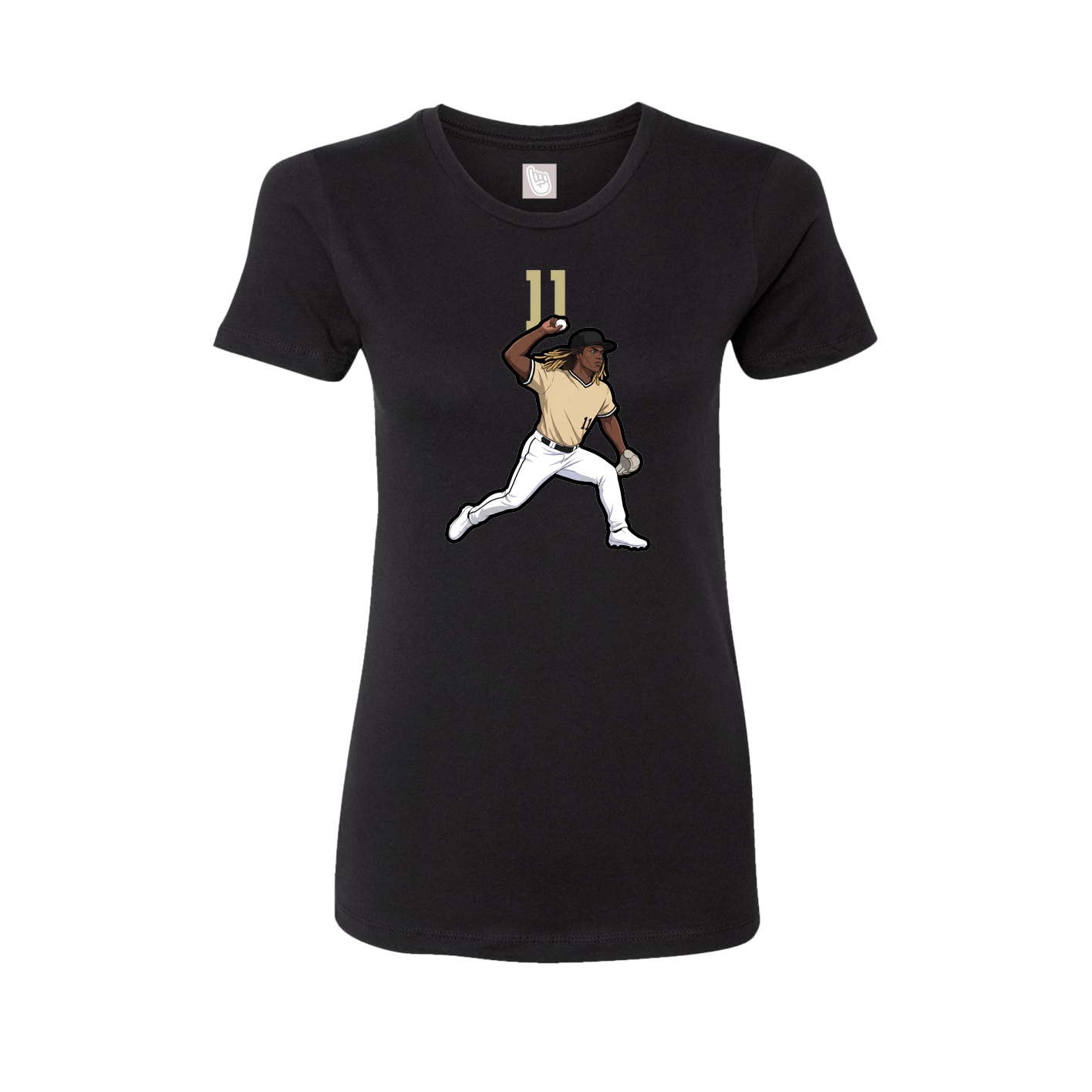 Womens Tee — Number Top in Black