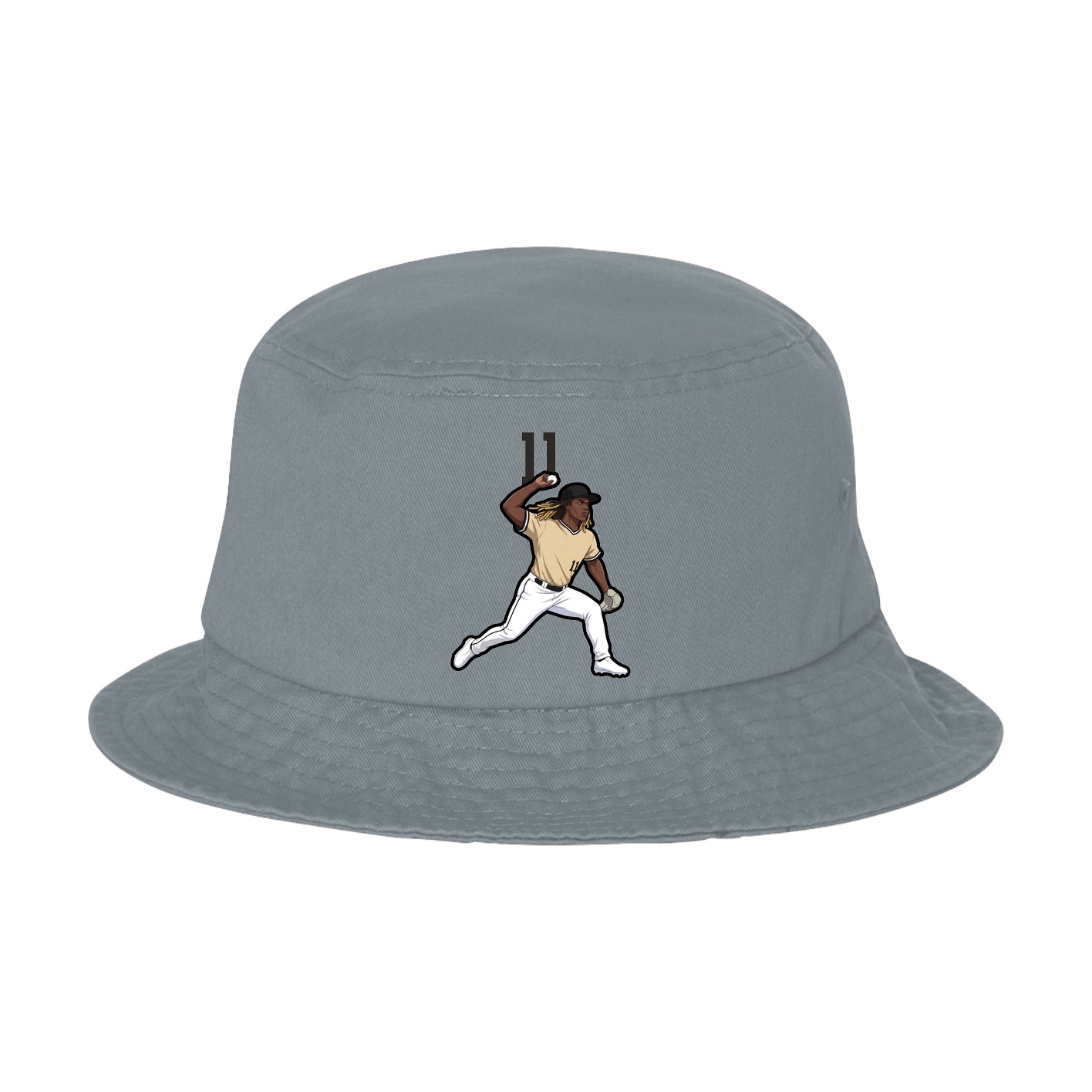 Bucket Cap — Number Top in Grey