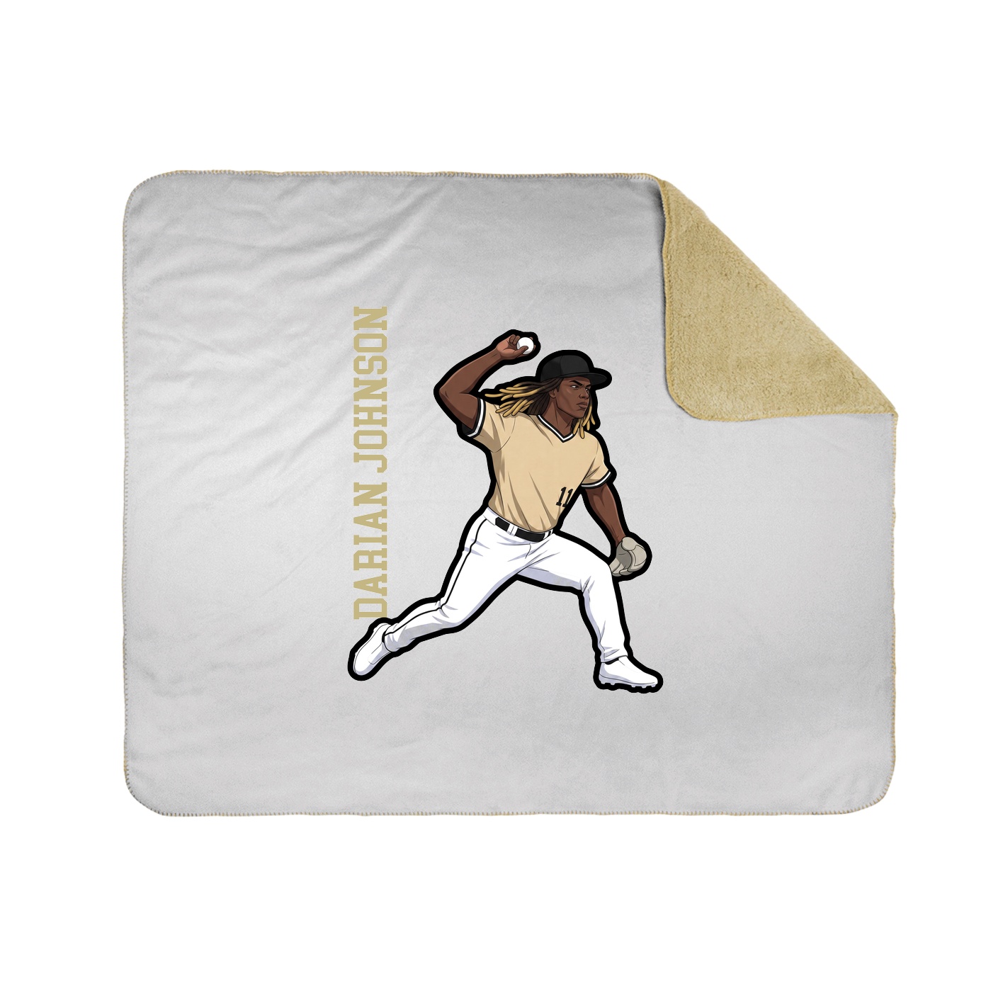 Throw Blanket — Name Vertical in White