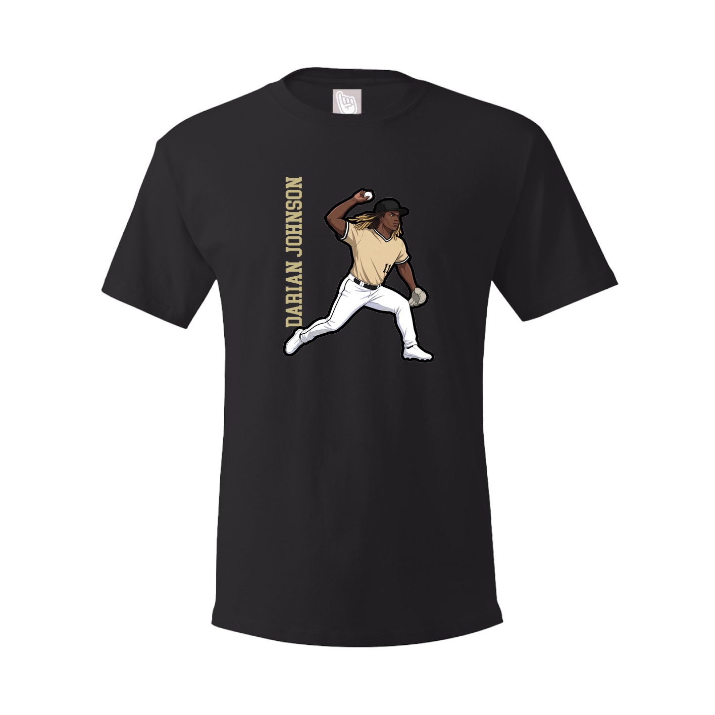 Youth Tee — Name Vertical in Black