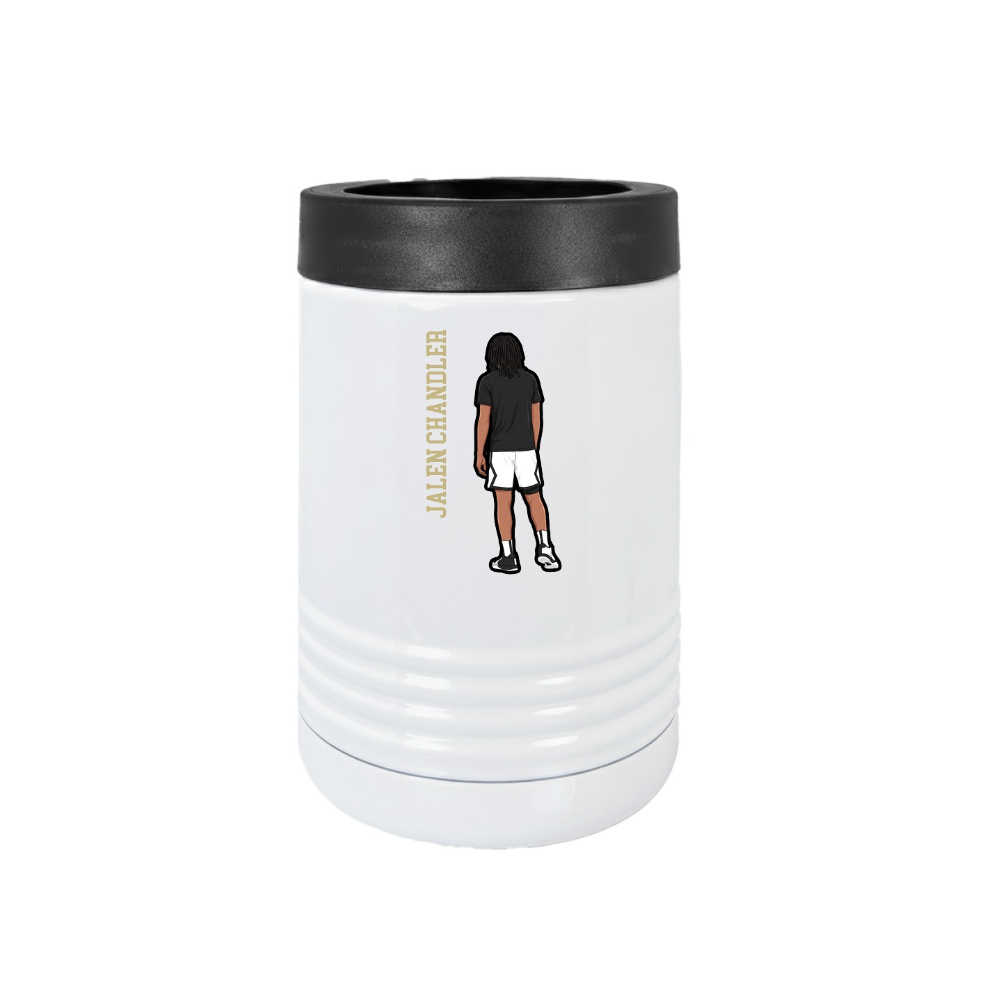 Beverage Holder — Name Vertical in White