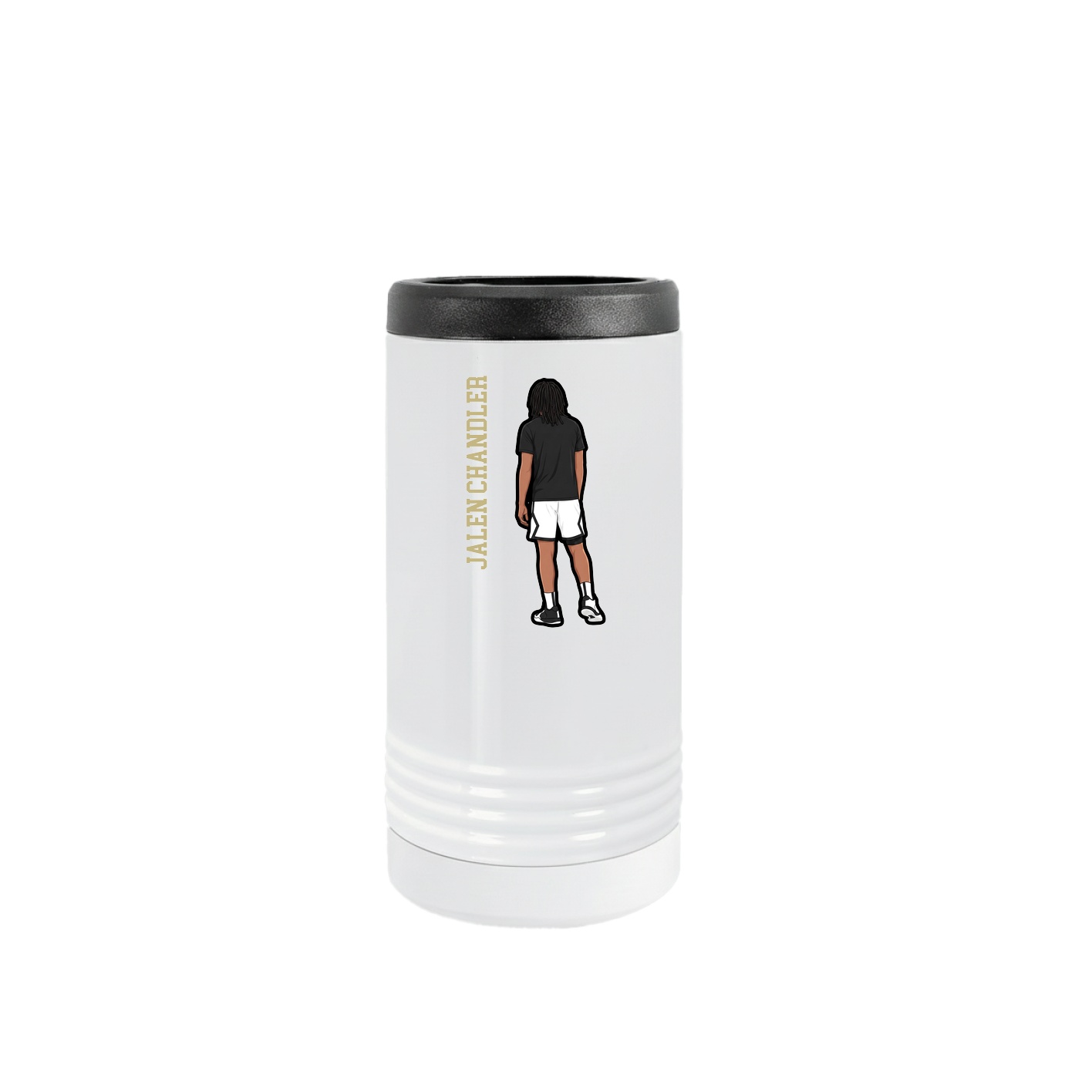 Slim Beverage Holder — Name Vertical in White