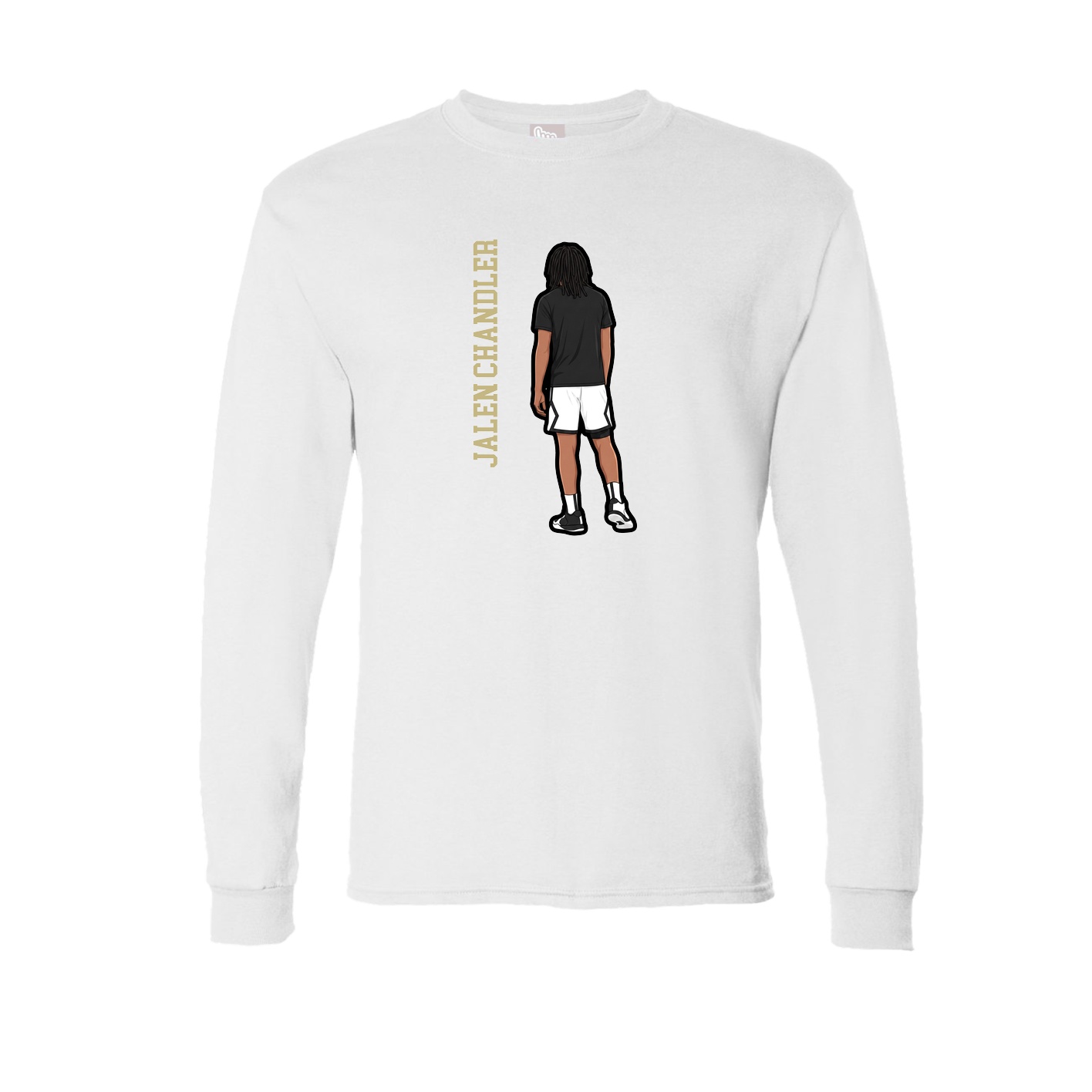 Long Sleeve Tee — Name Vertical in White