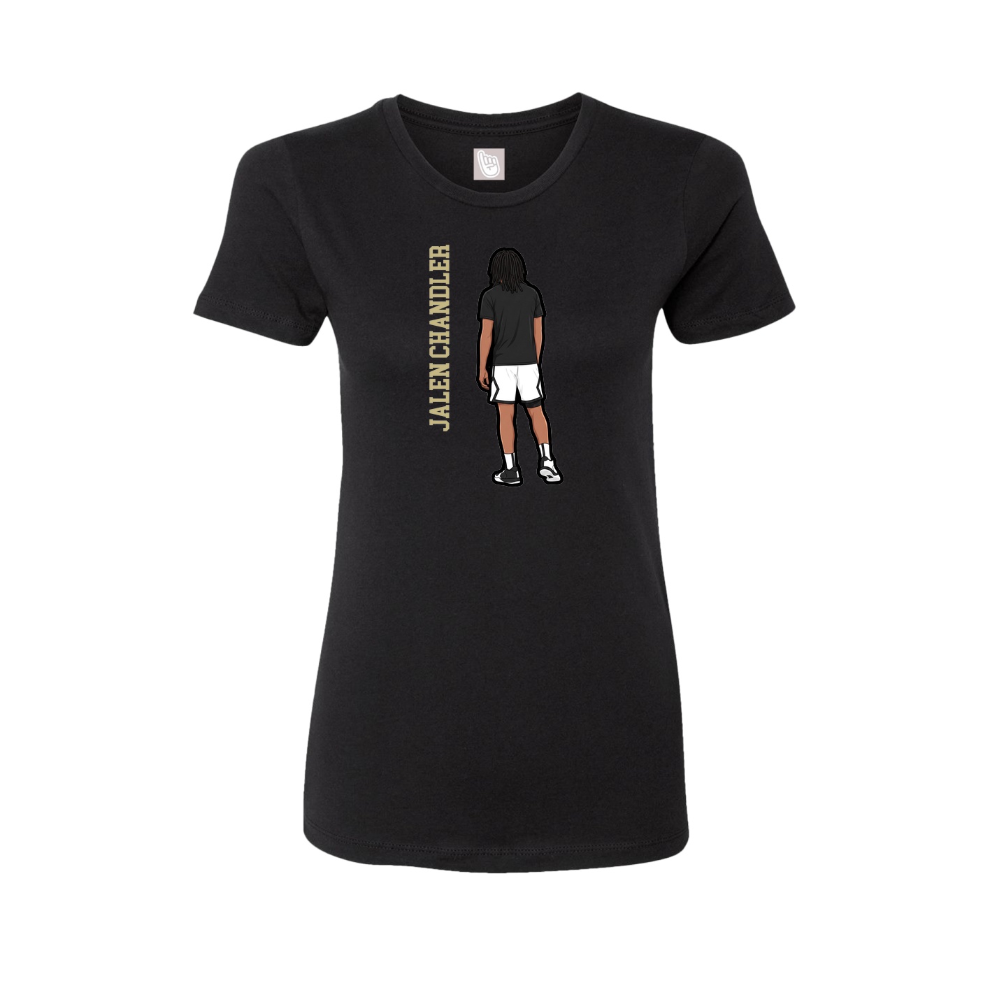Fitted Women's Tee — Name Vertical in Black