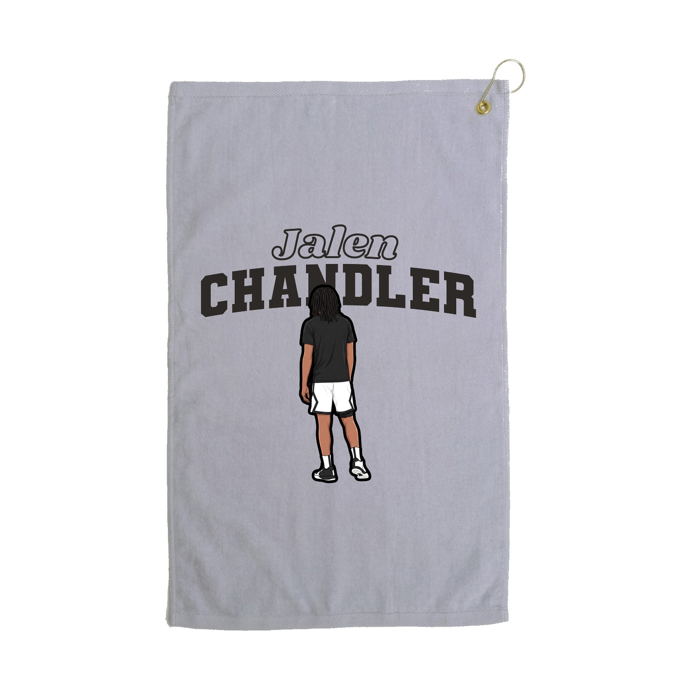 Golf Towel — Name Arch in Grey