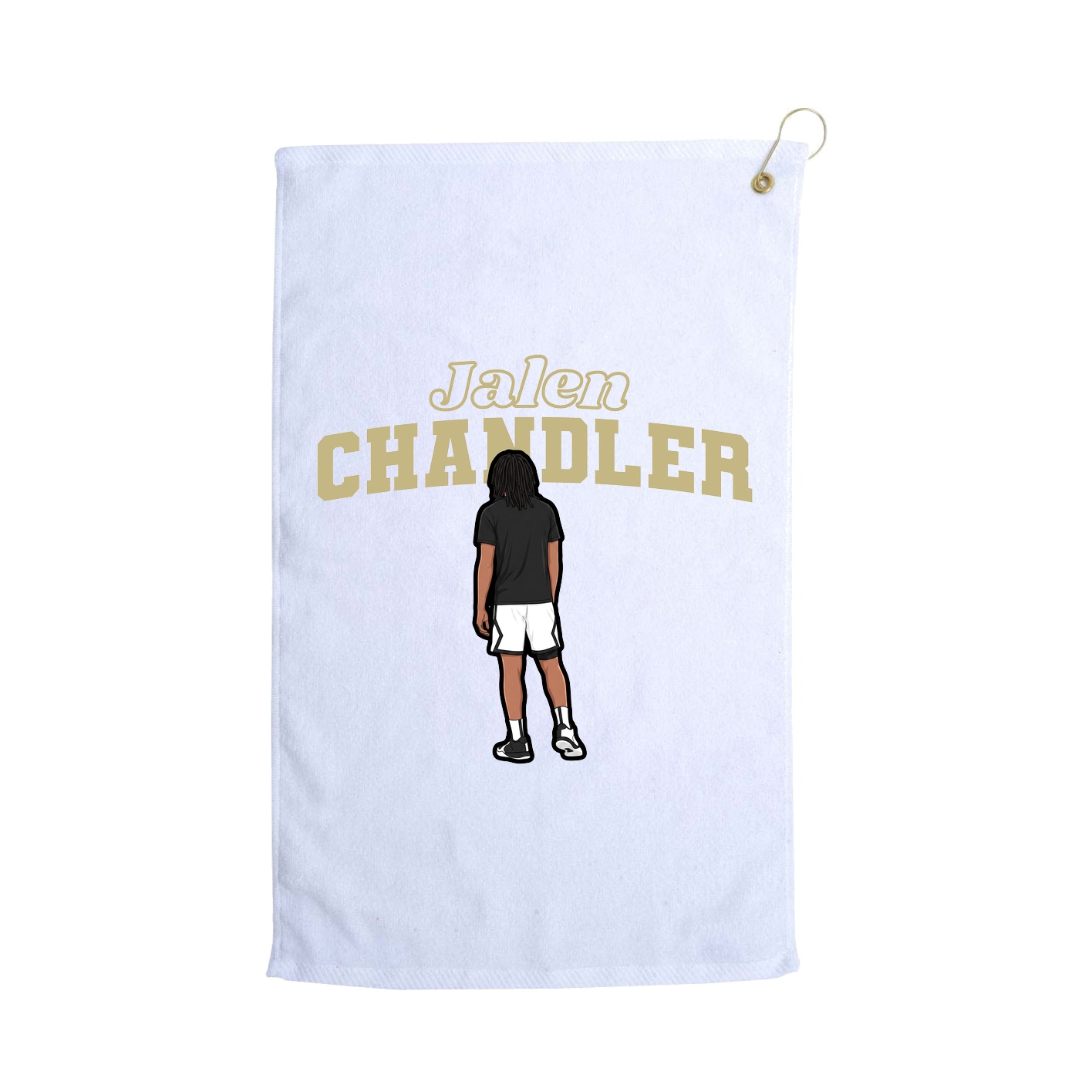 Golf Towel — Name Arch in White