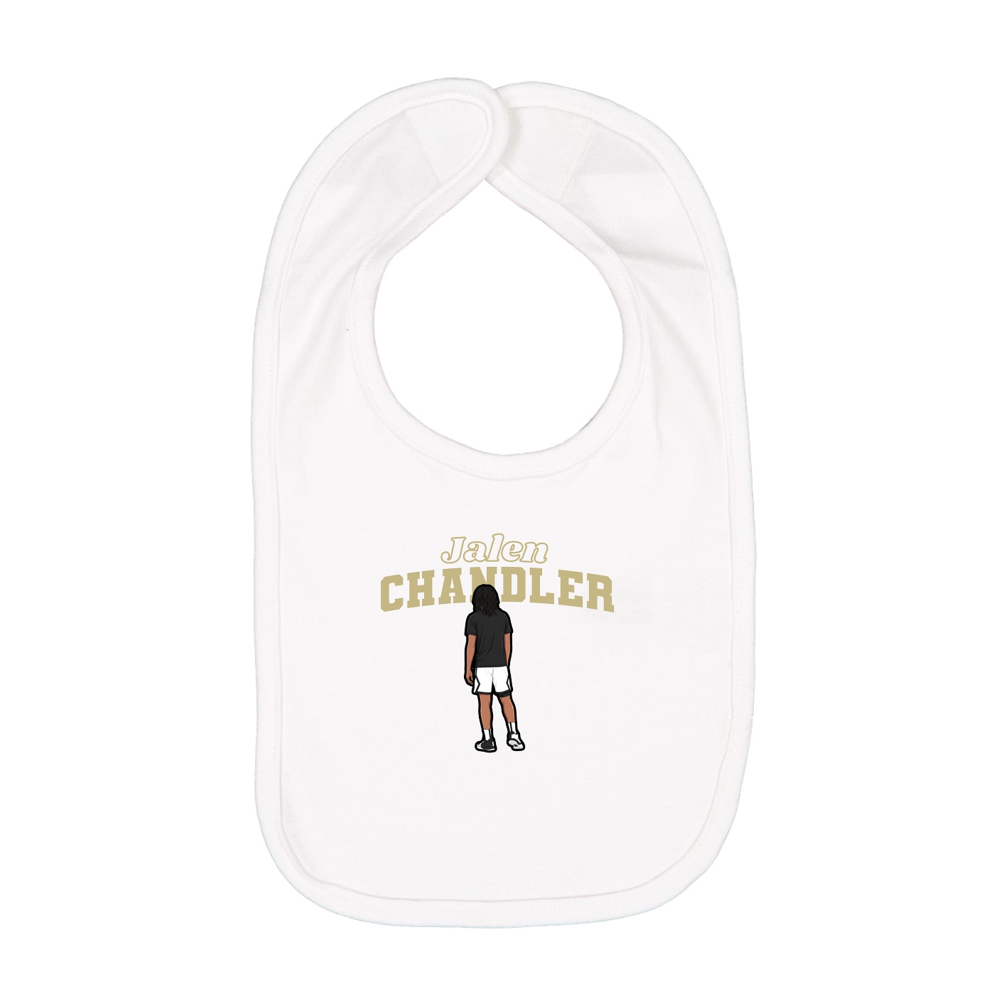 Infant Bib — Name Arch in White