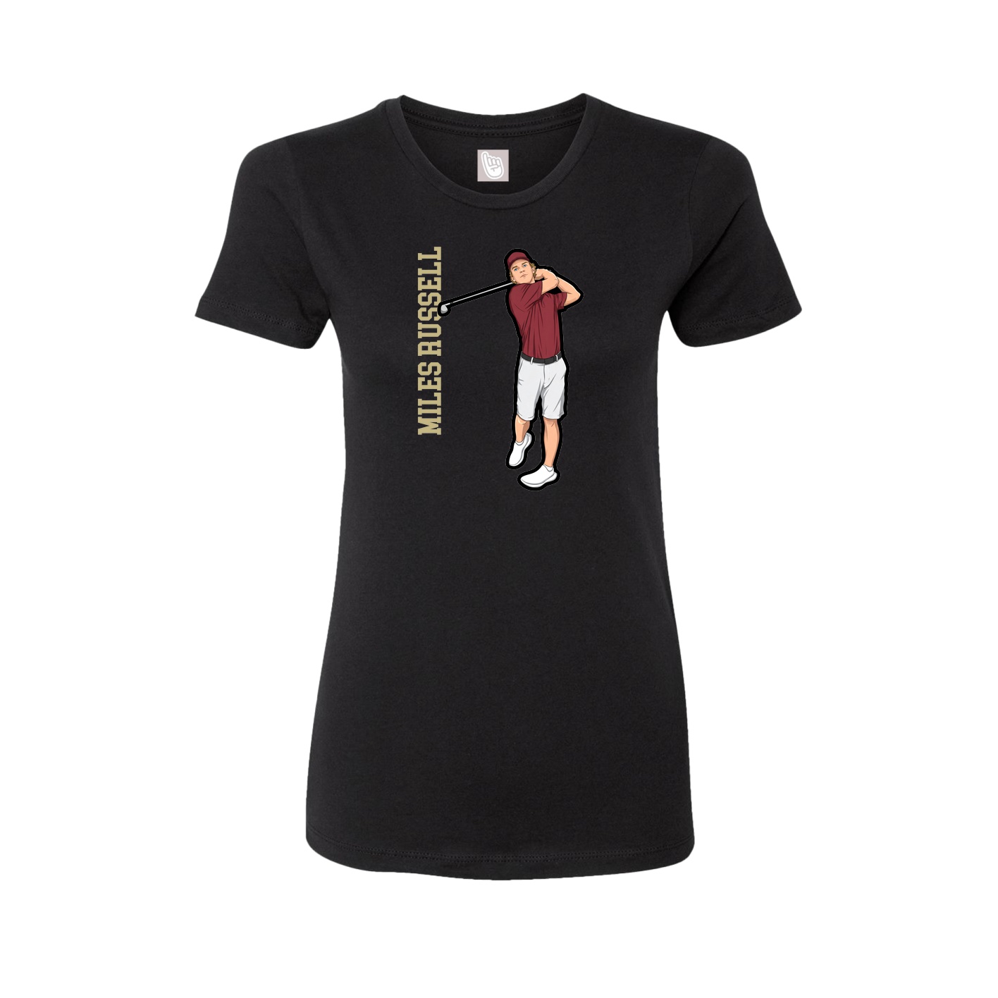 Fitted Women's Tee — Name Vertical in Black