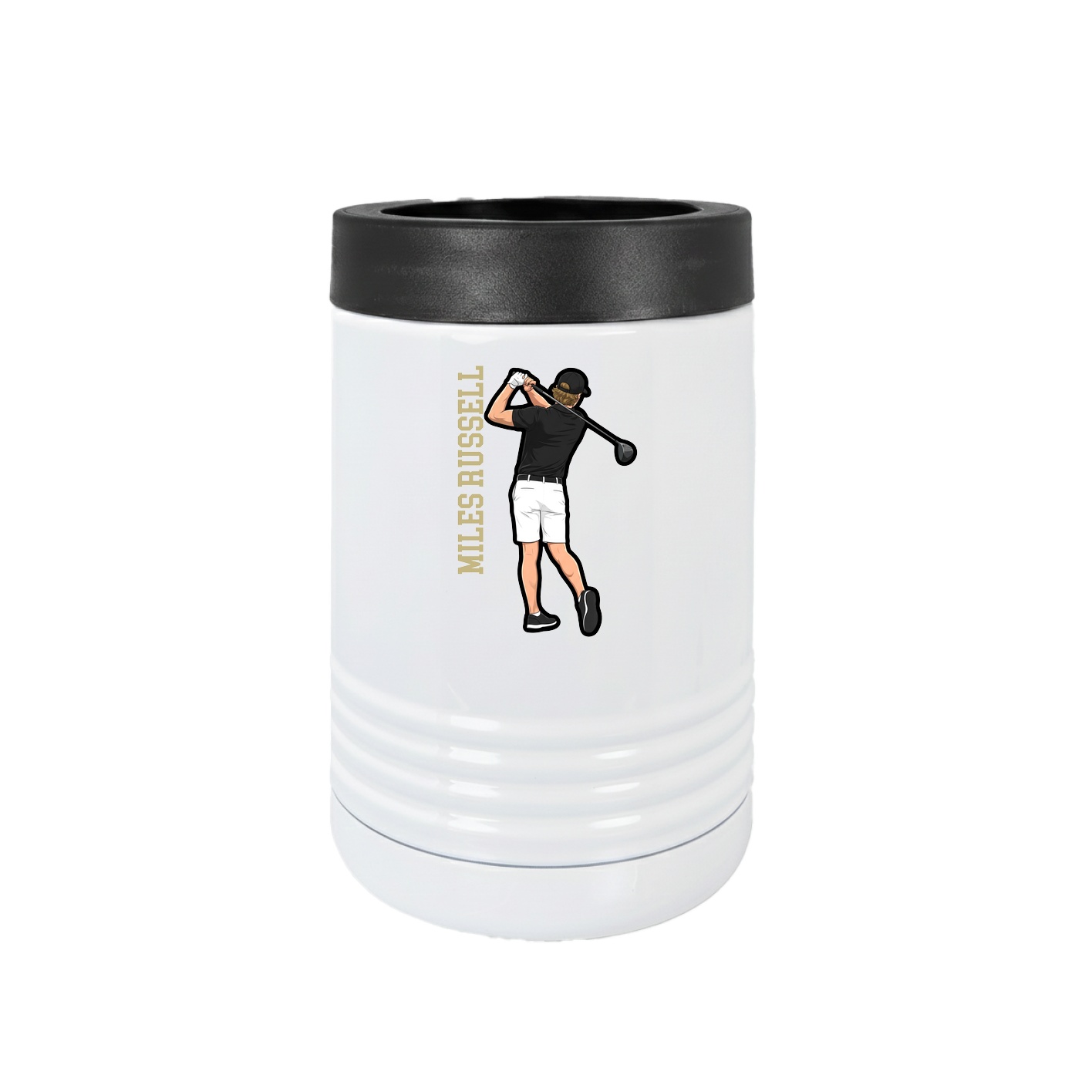 Beverage Holder — Name Vertical in White