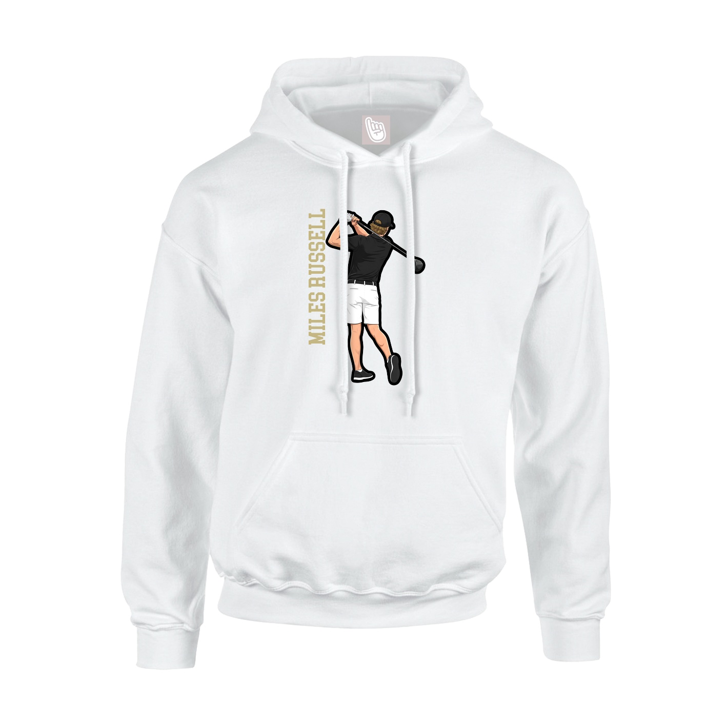 Youth Hoodie — Name Vertical in White