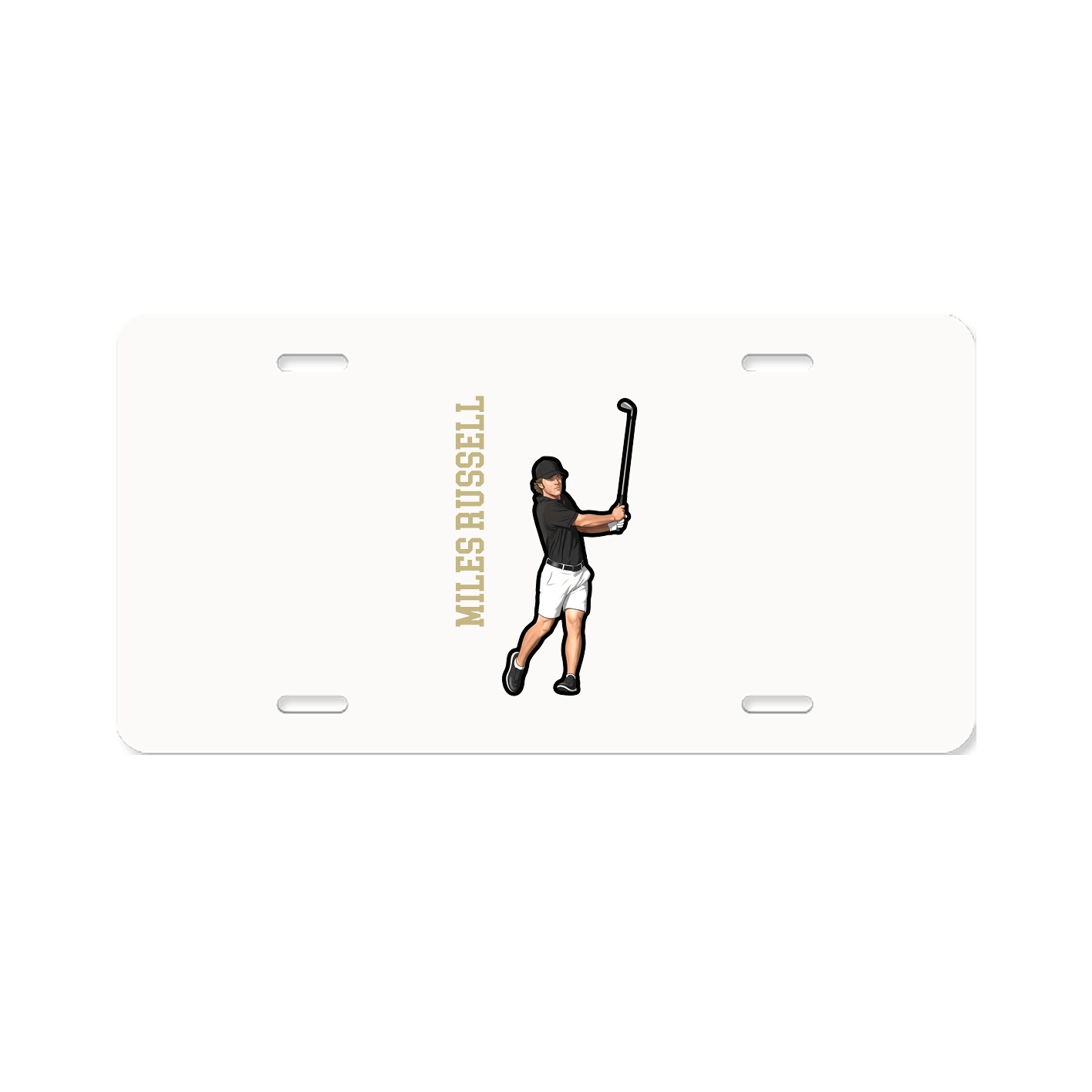 License Plate — Name Vertical in Classic