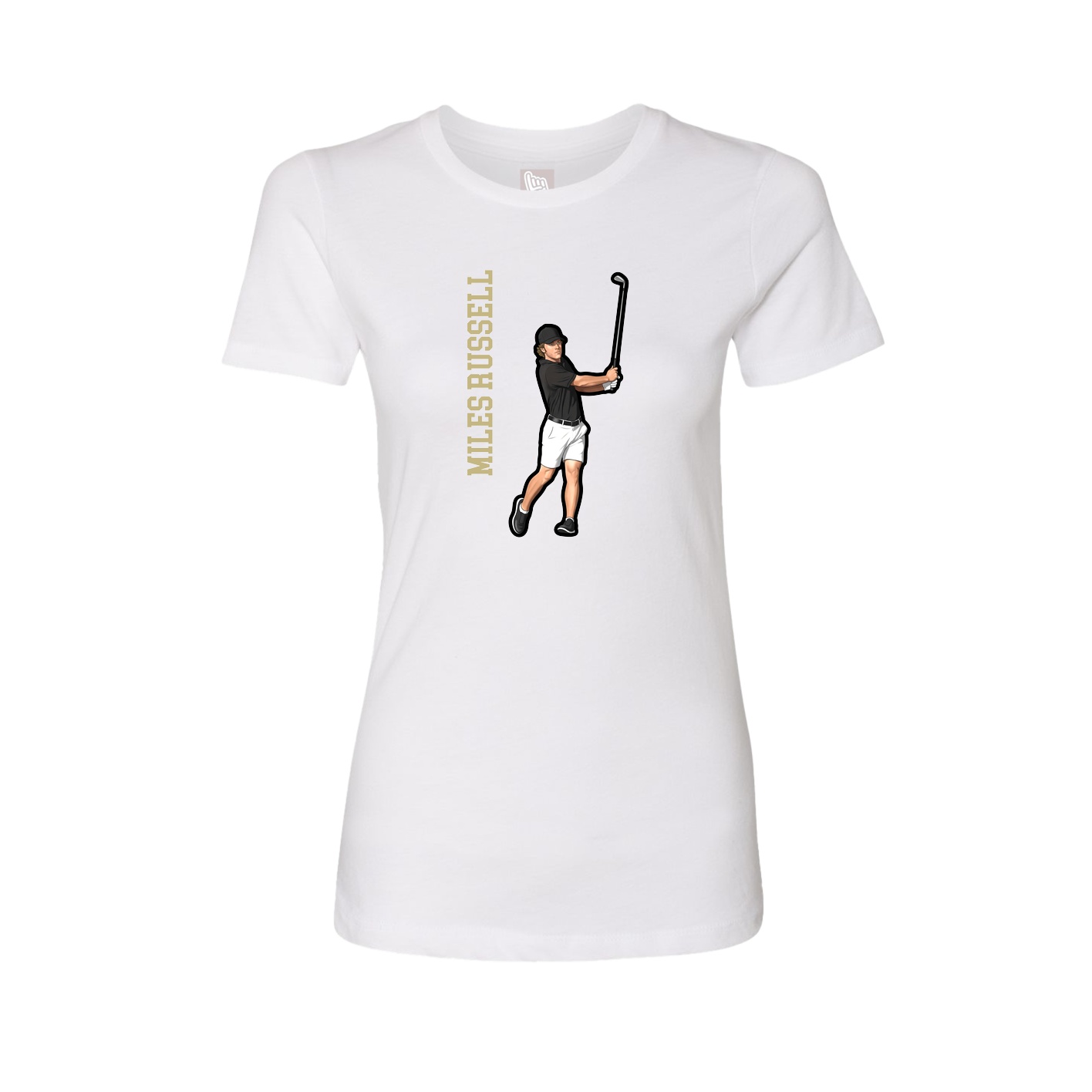 Fitted Women's Tee — Name Vertical in White