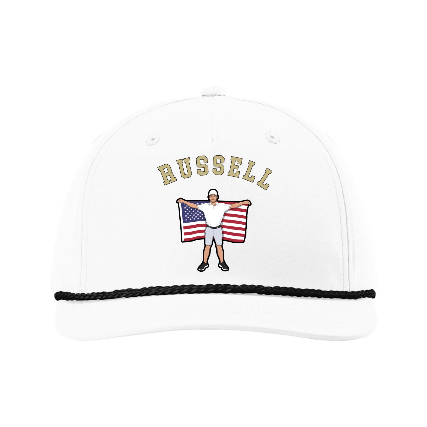 Five-Panel Classic Rope Cap — Shirsey Arch in White