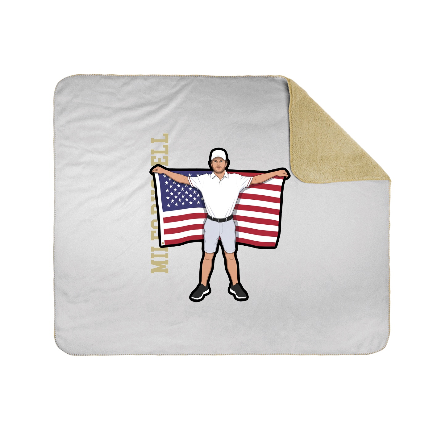 Throw Blanket — Name Vertical in White