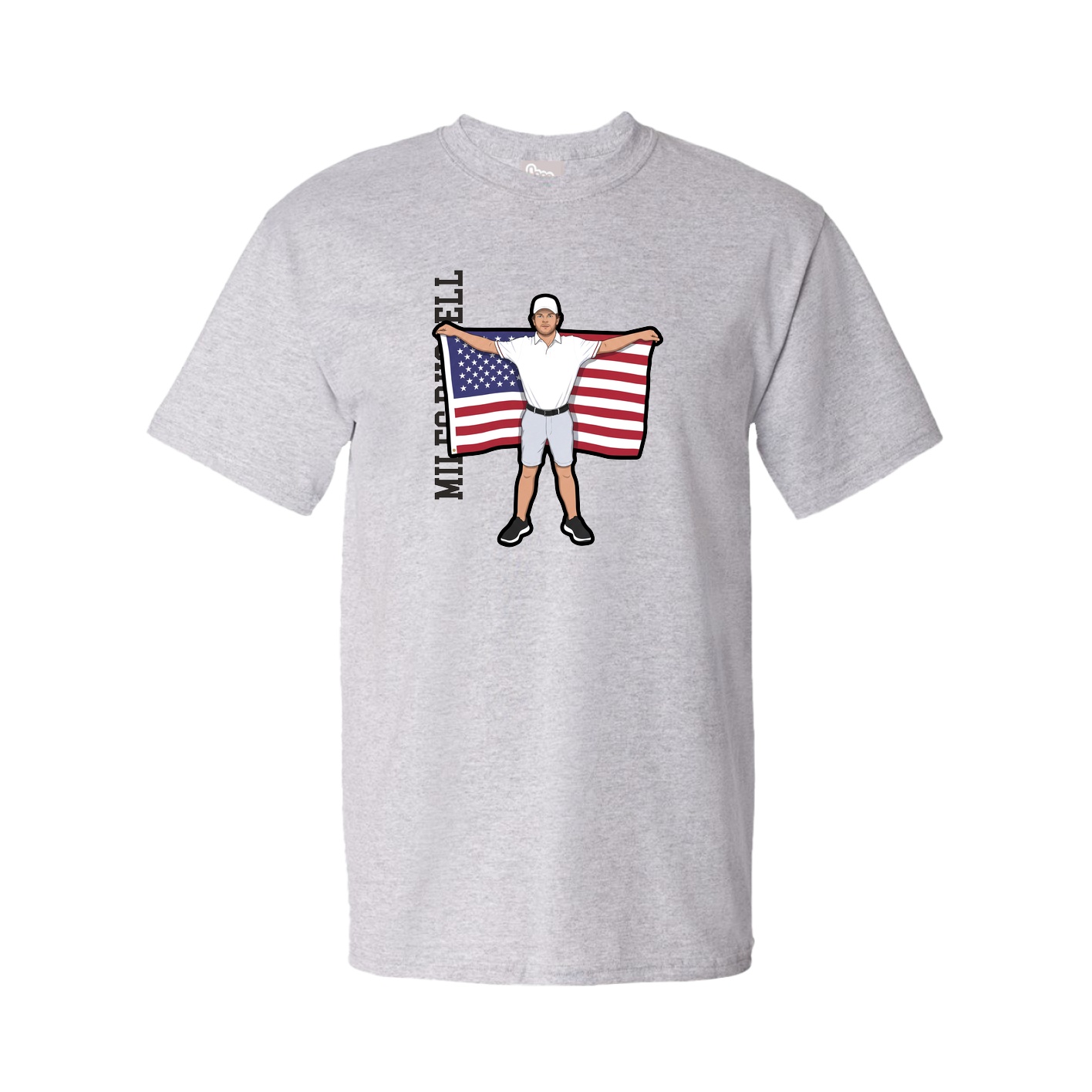 Youth Tee — Name Vertical in Grey