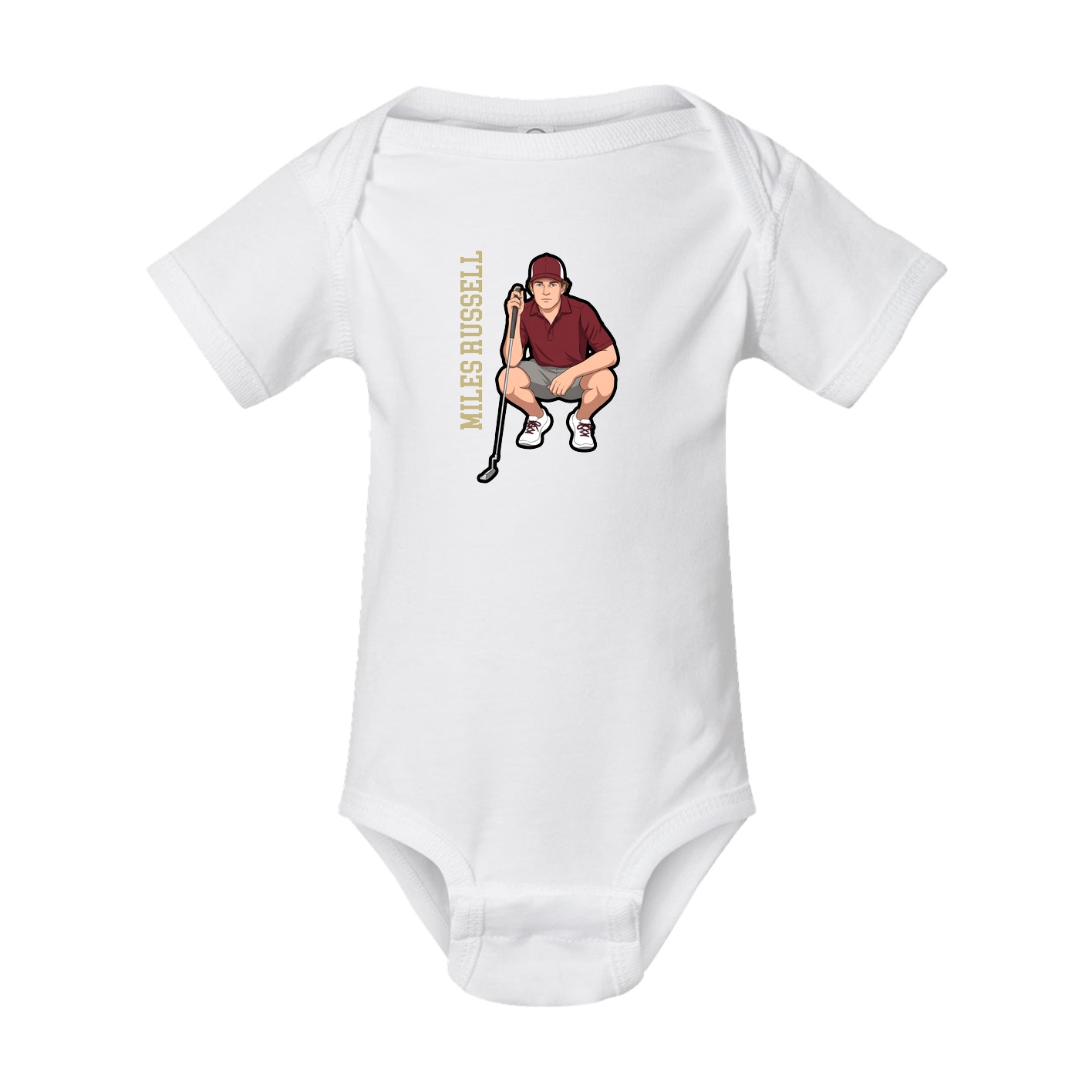 Baby Onesie — Name Vertical in White