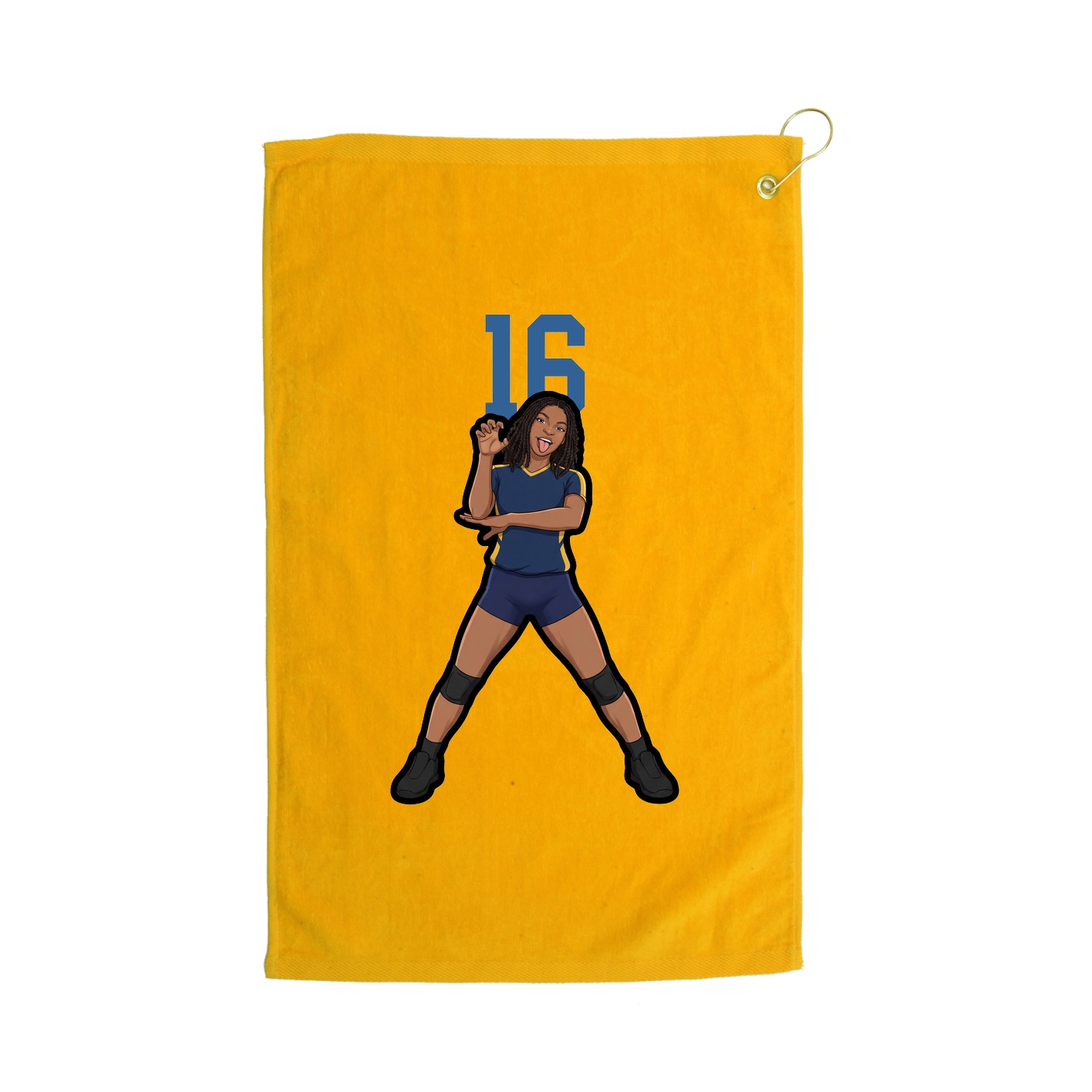 Golf Towel — Number Top in Gold