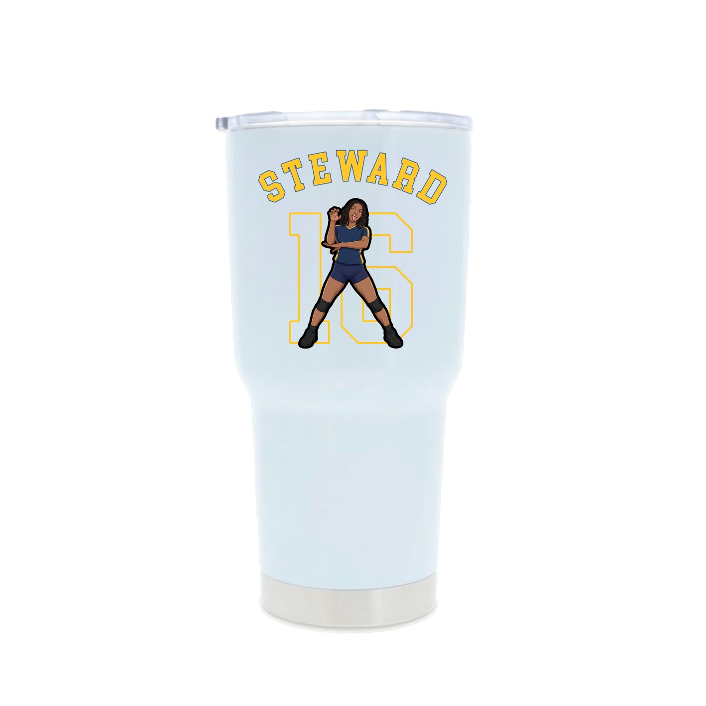 30oz Stainless Steel Tumbler — Shirsey Arch in White