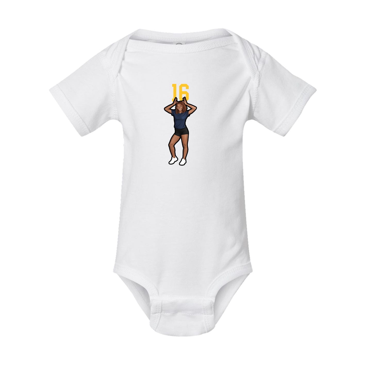 Baby Onesie — Number Top in White