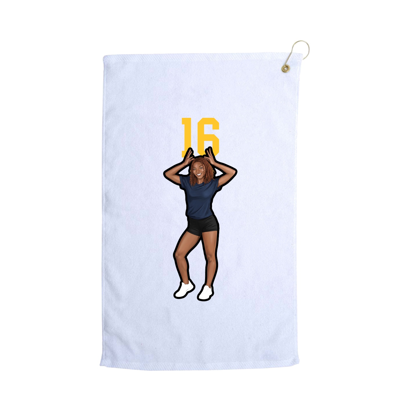 Golf Towel — Number Top in White