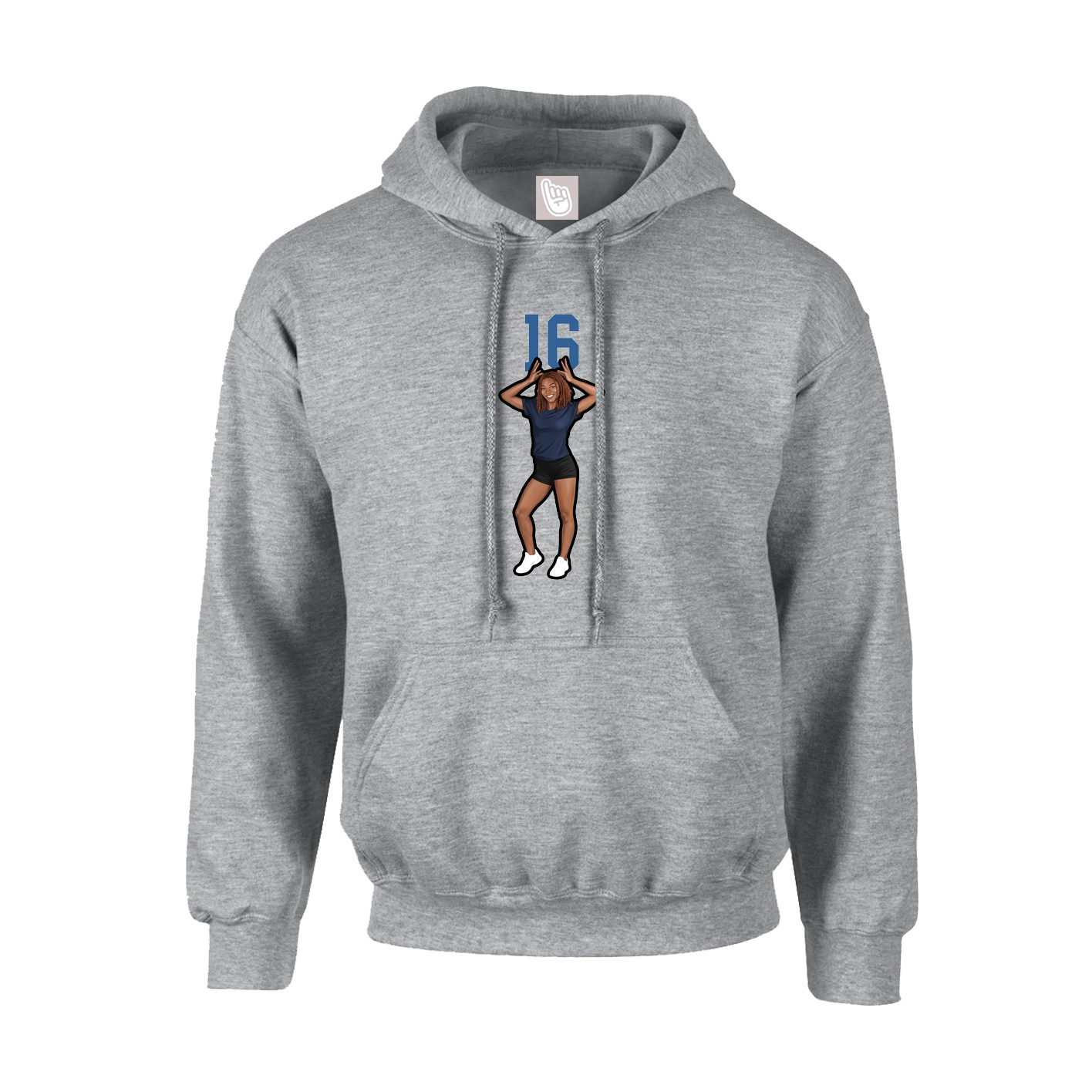 Youth Hoodie — Number Top in Grey