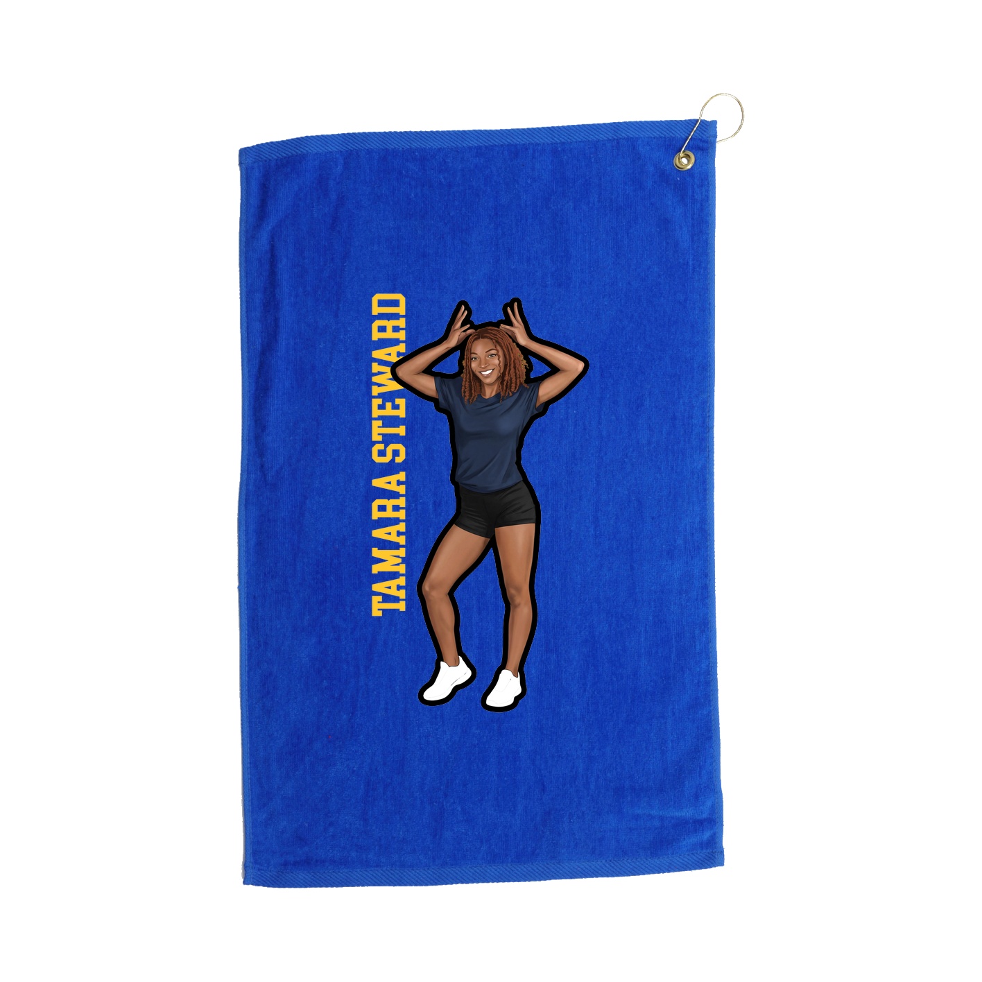 Golf Towel — Name Vertical in Royal