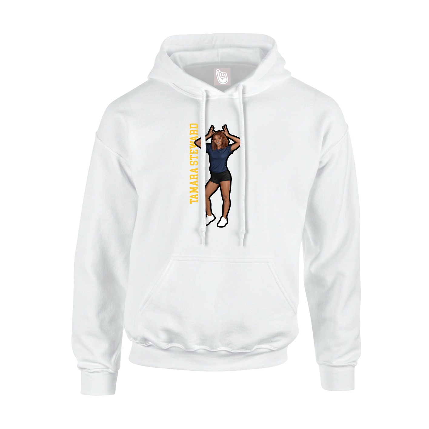Hoodie — Name Vertical in White