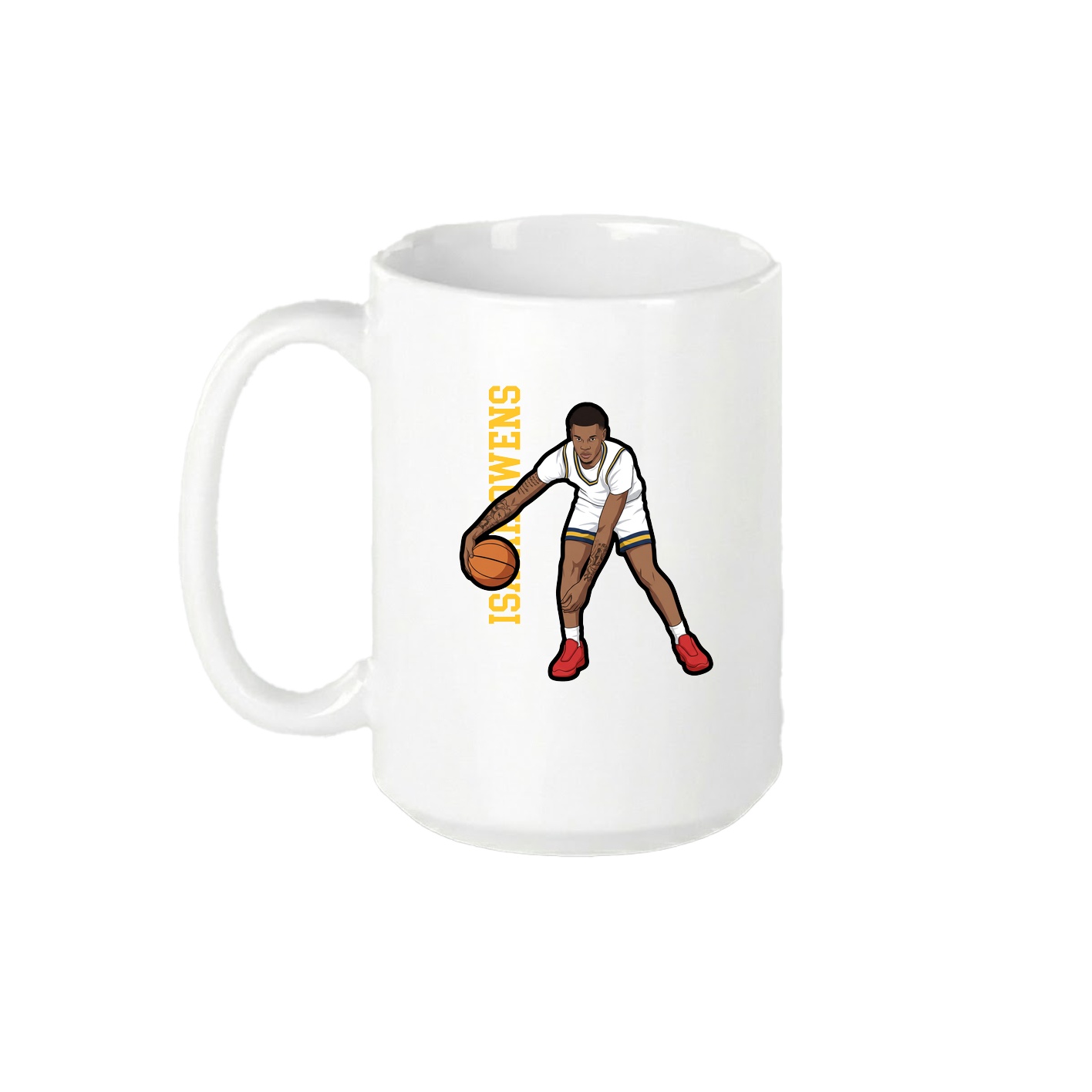 15oz Coffee Mug — Name Vertical in White