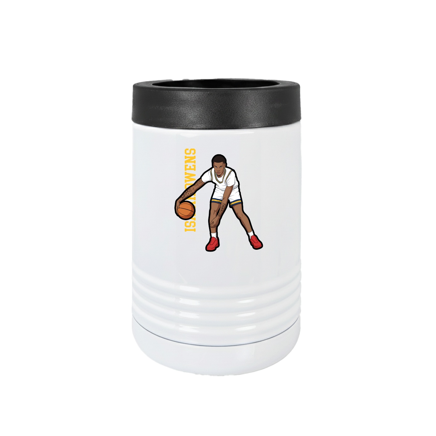 Beverage Holder — Name Vertical in White