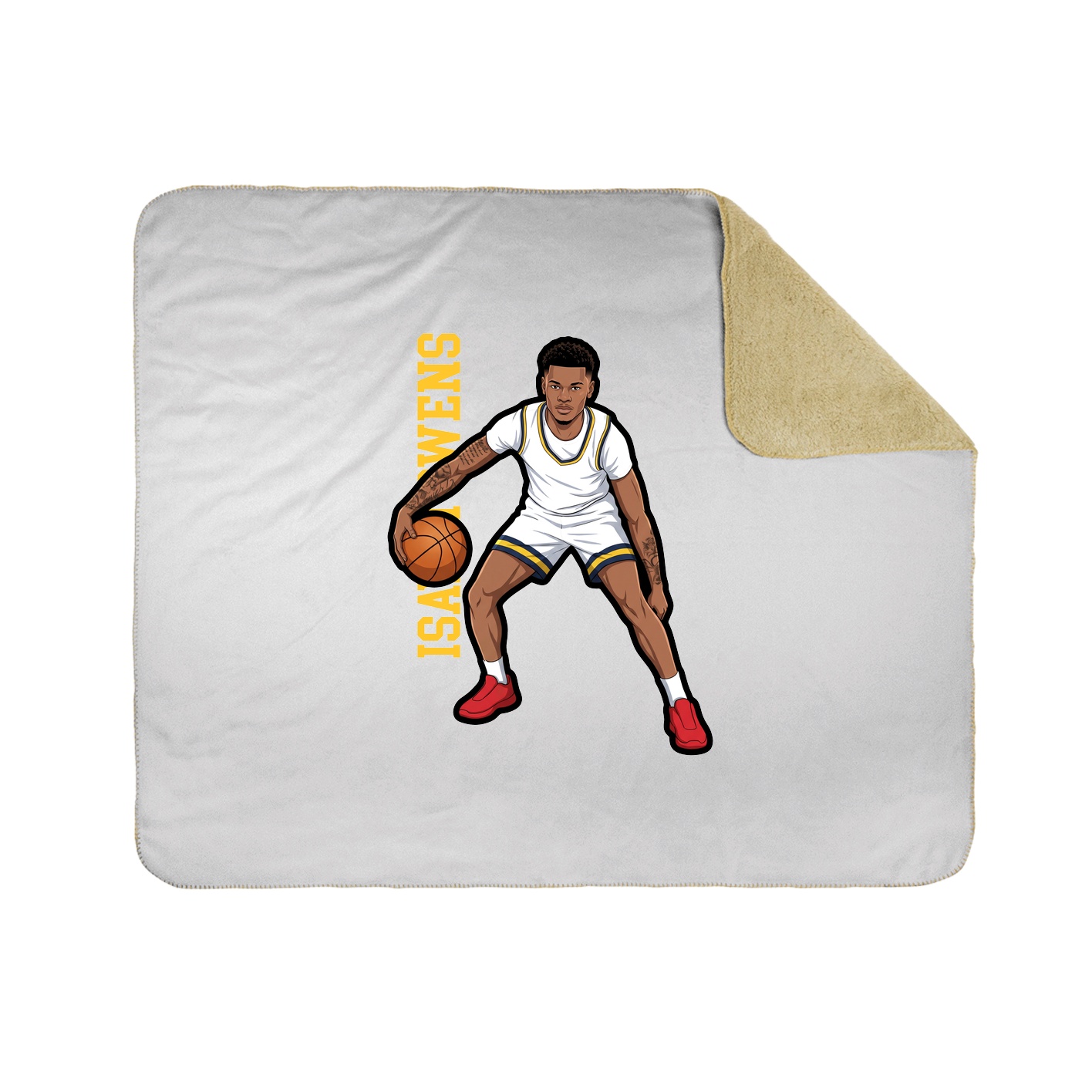 Throw Blanket — Name Vertical in White